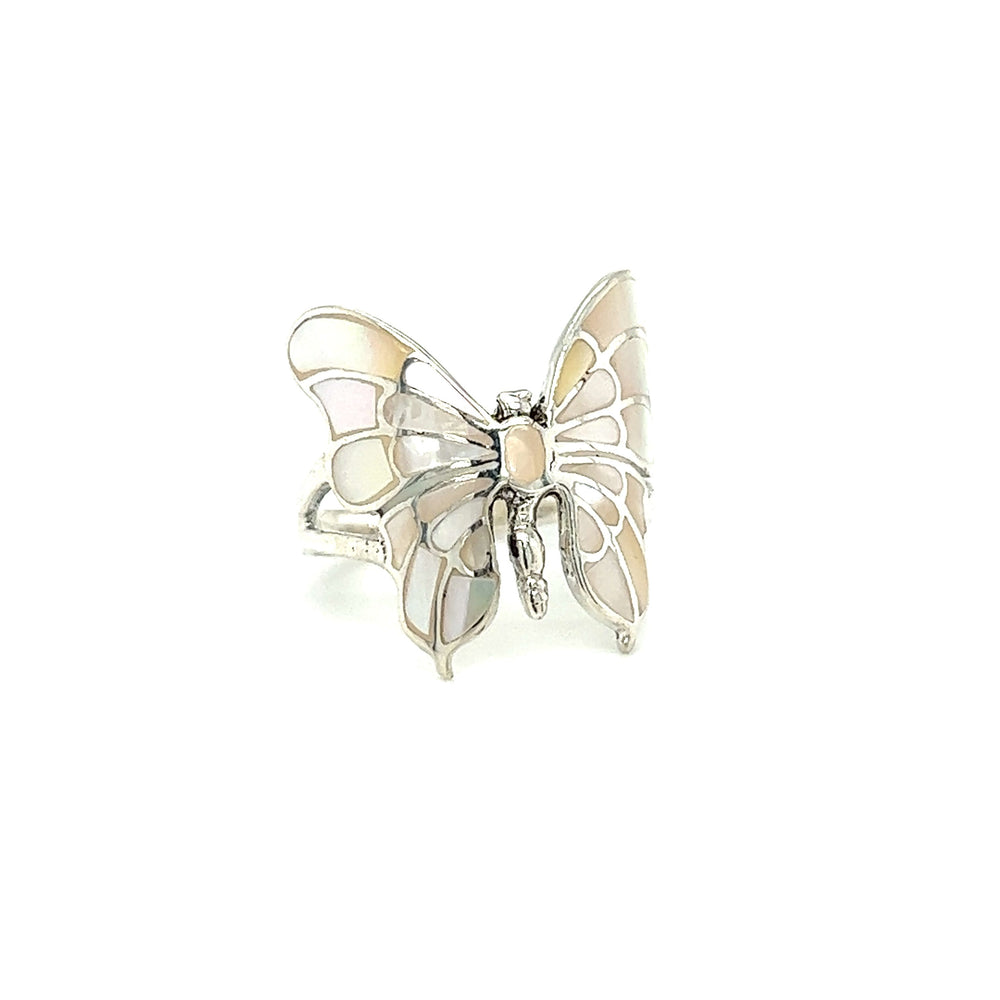 
                  
                    Intricate Statement Butterfly Inlay Ring mother of pearl with intricate inlay.
                  
                
