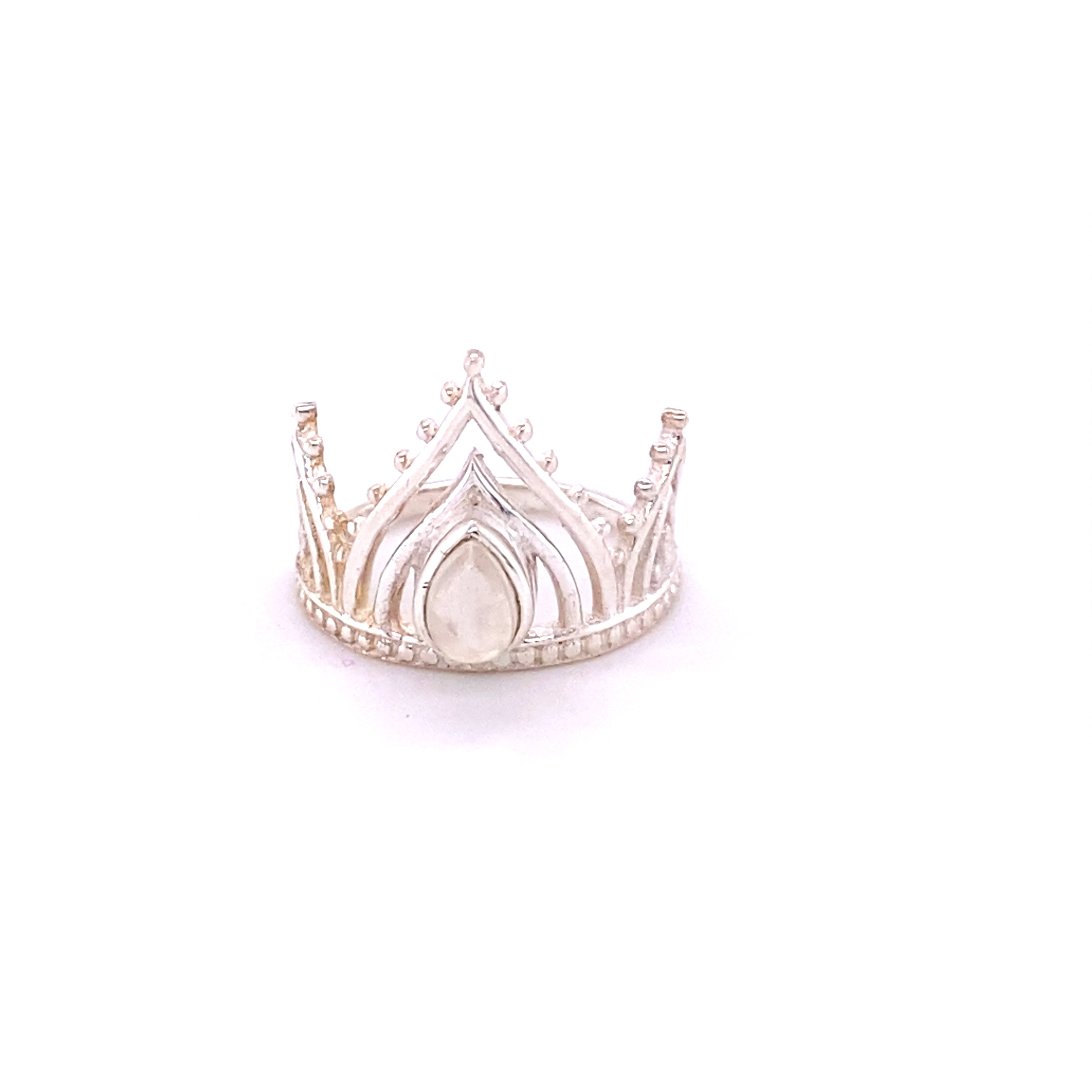A Henna Crown Ring with Natural Gemstones, perfect for the boho style, on a white background.