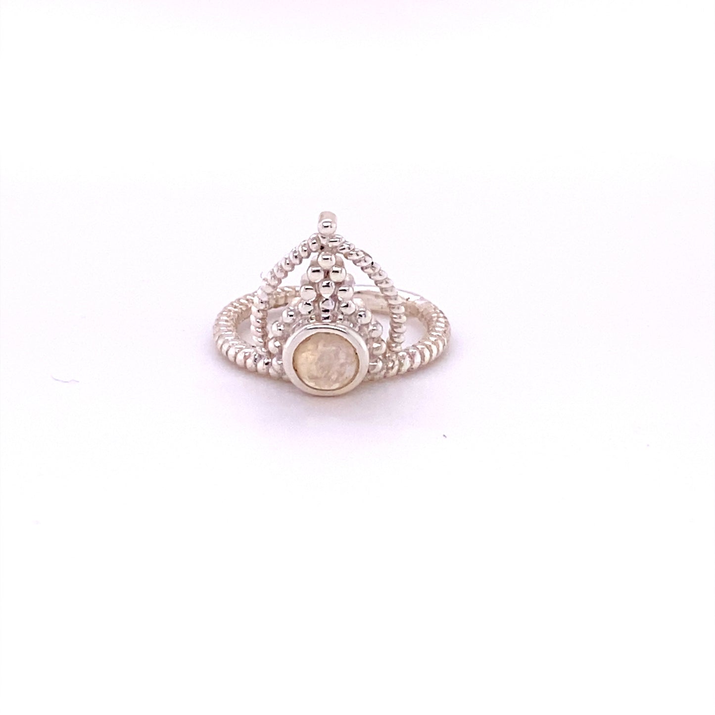 
                  
                    A Simple Tiara Ring with Natural Gemstones with a cabochon stone in the middle.
                  
                