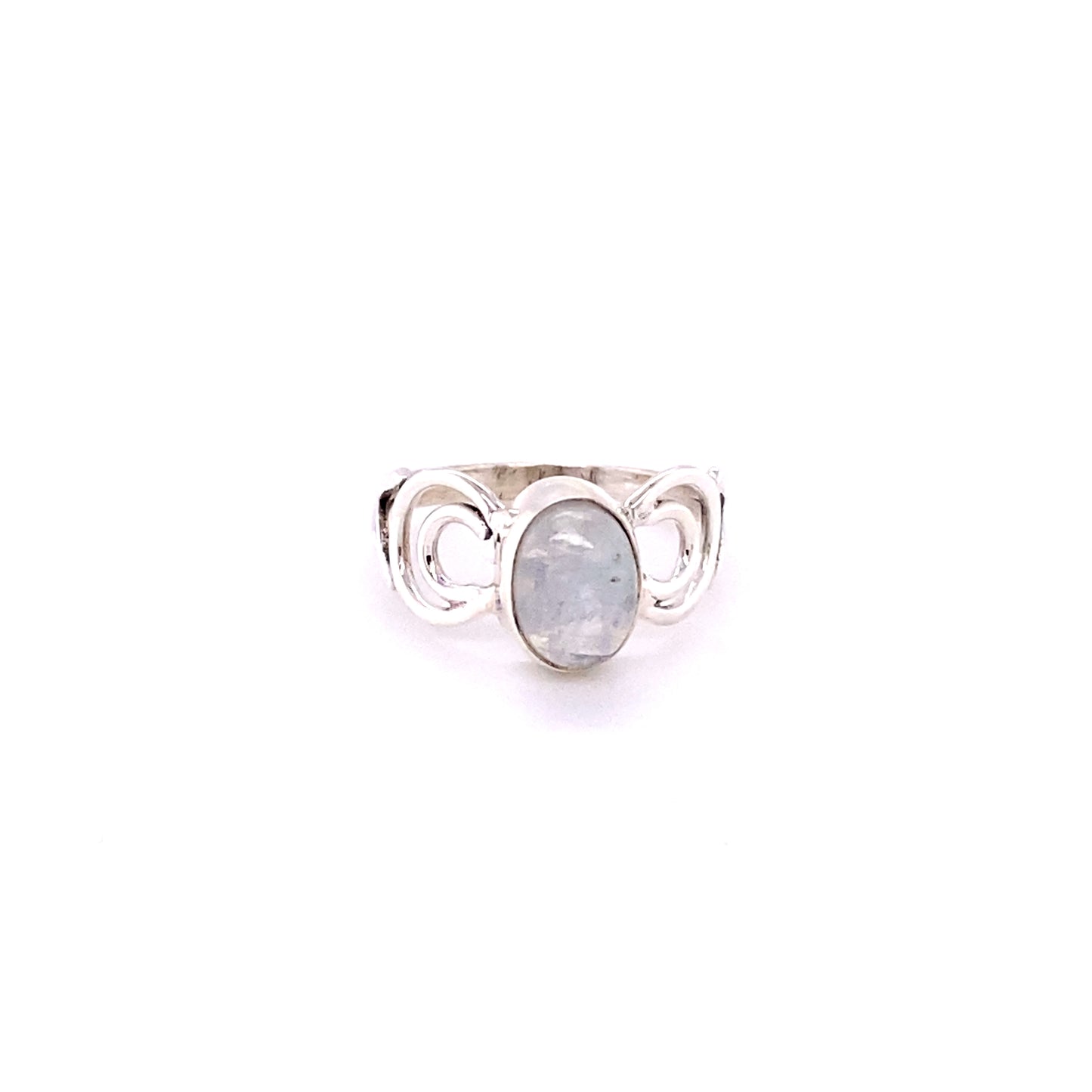 
                  
                    A boho-inspired Oval Gemstone Ring with Moon Design in the center.
                  
                