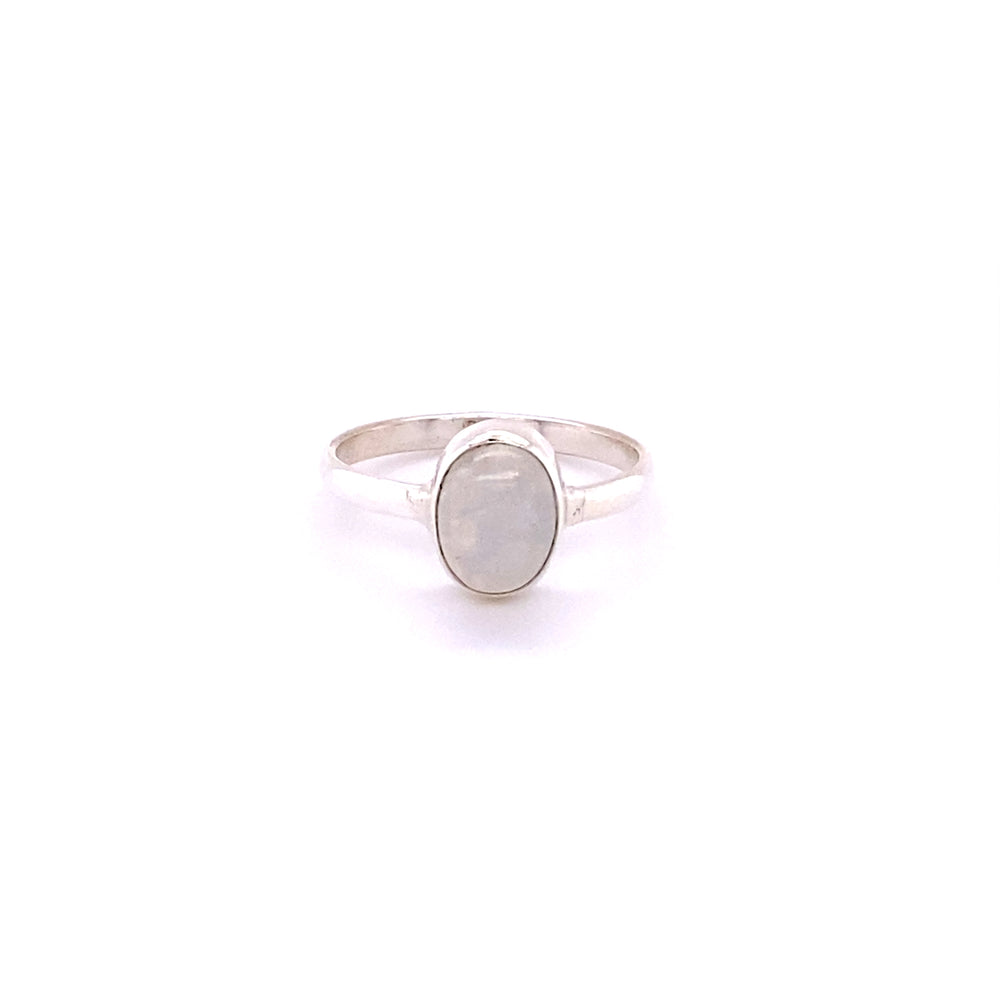 
                  
                    A Simple Oval Natural Gemstone Ring on a white background.
                  
                