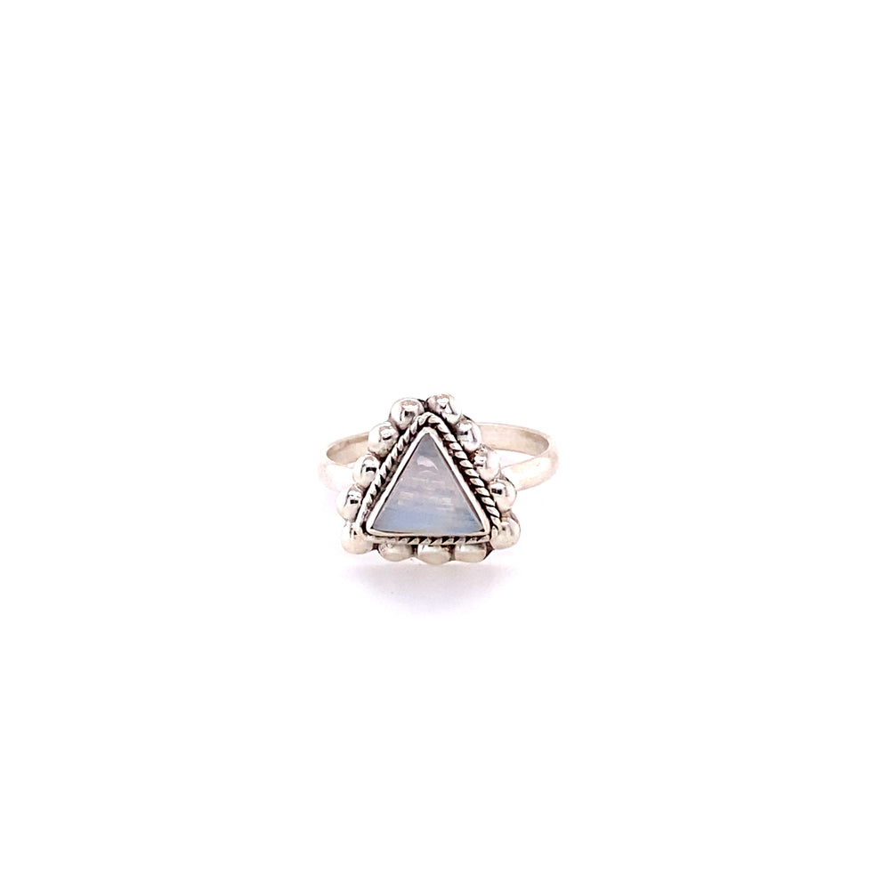 
                  
                    A Super Silver Triangle Gemstone Ring with Beads.
                  
                
