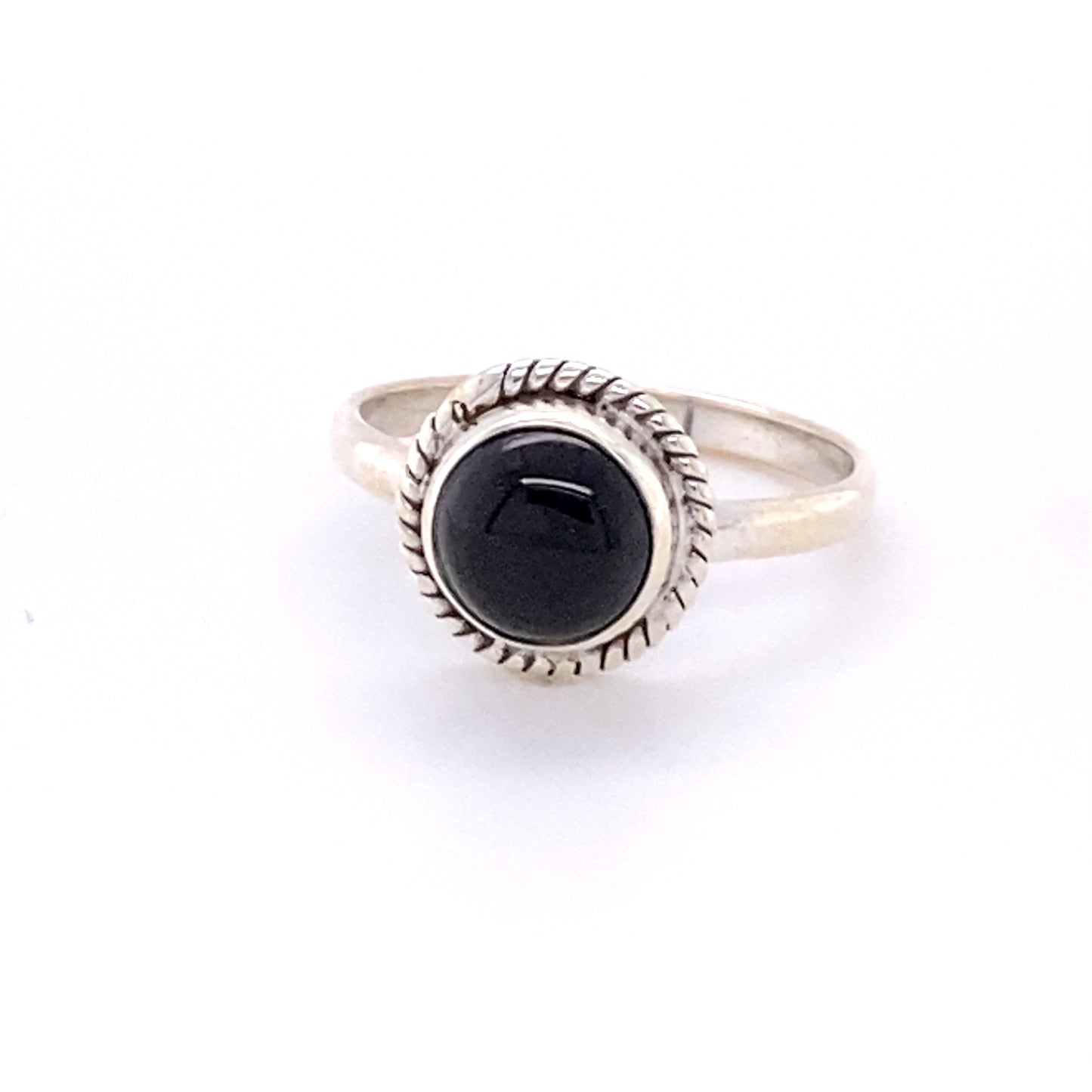 
                  
                    Simple Round Gemstone Ring with Rope Border
                  
                