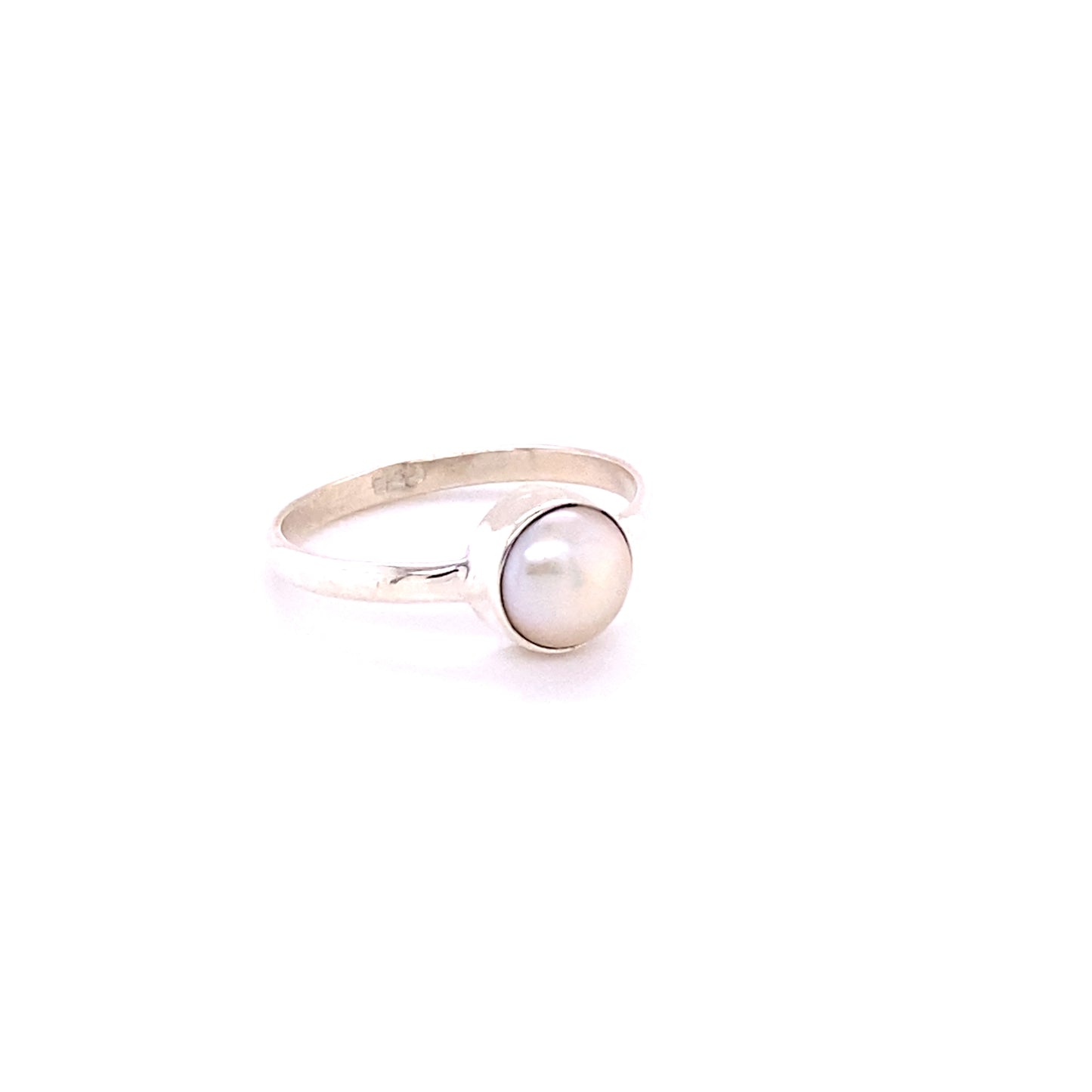 
                  
                    A minimalist Simple Oval Natural Gemstone Ring by Super Silver, perfect for stacking, on a white background.
                  
                