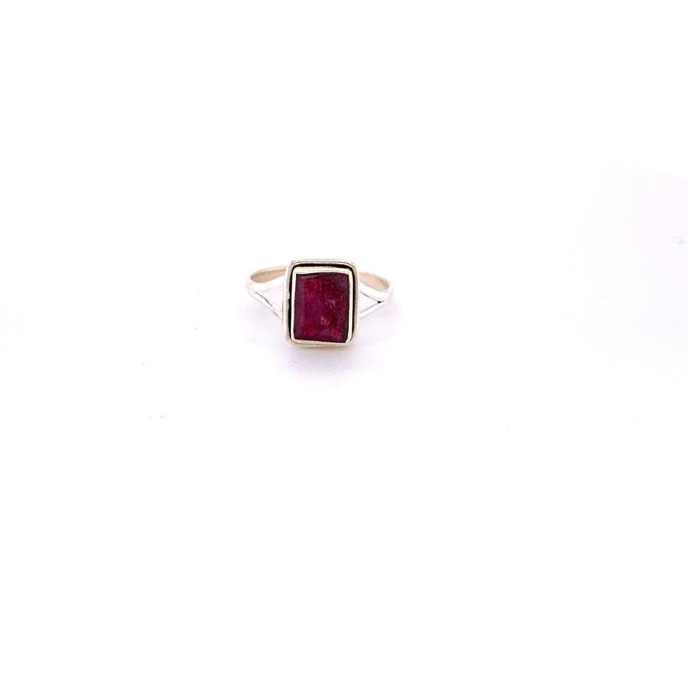 
                  
                    A Simple Square Gemstone Ring with a ruby gemstone.
                  
                