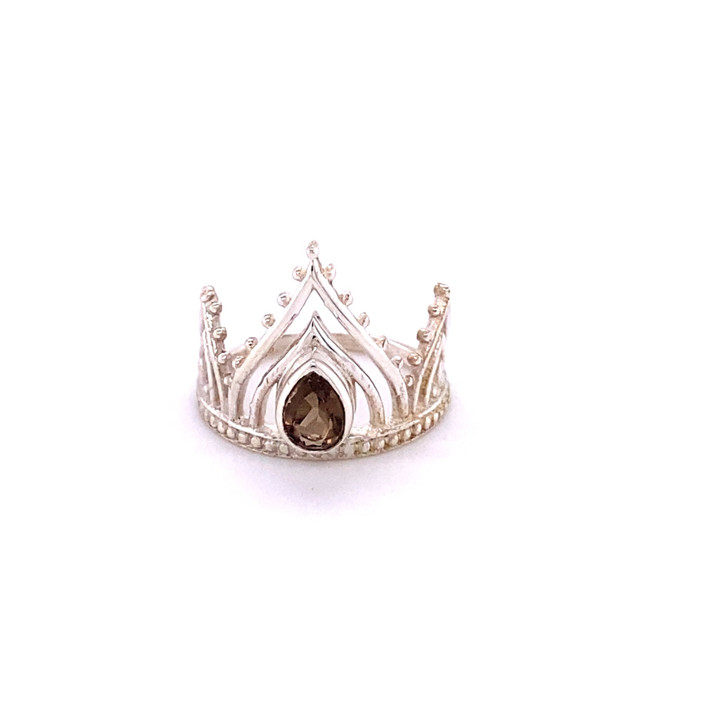 
                  
                    A Super Silver Henna Crown Ring adorned with Natural Gemstones.
                  
                