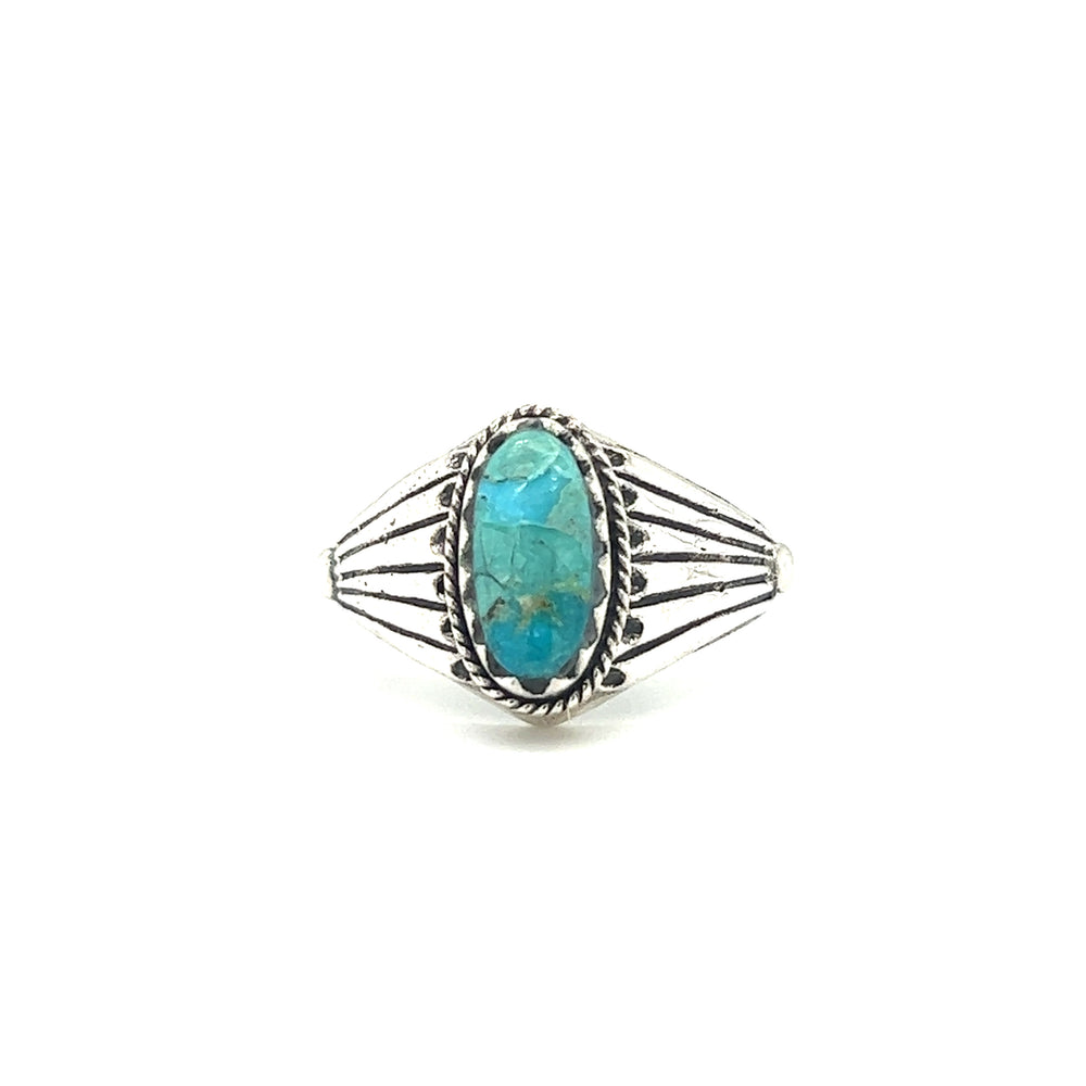 
                  
                    A Southwest Inspired Kingman Turquoise Ring with a turquoise stone.
                  
                