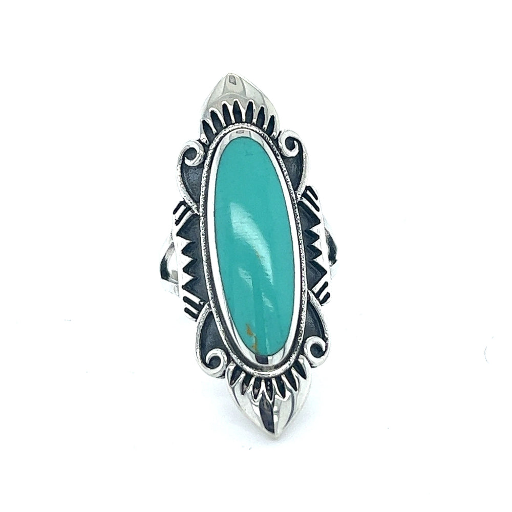 
                  
                    A Southwest Styled Turquoise Statement Ring with a Super Silver charm.
                  
                