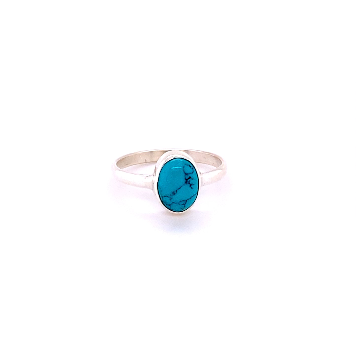 
                  
                    A Simple Oval Natural Gemstone Ring from Super Silver with a turquoise stone.
                  
                