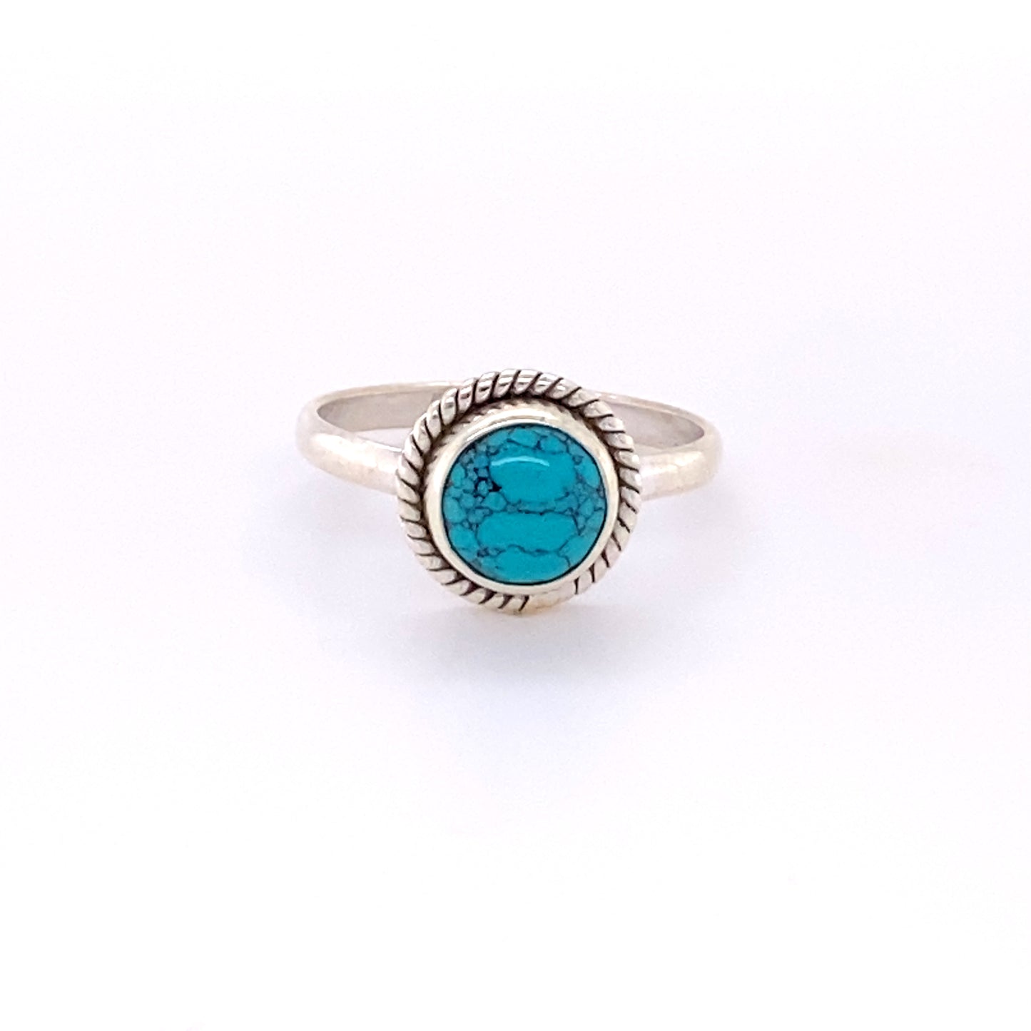 
                  
                    A boho-style Simple Round Gemstone Ring with Rope Border.
                  
                