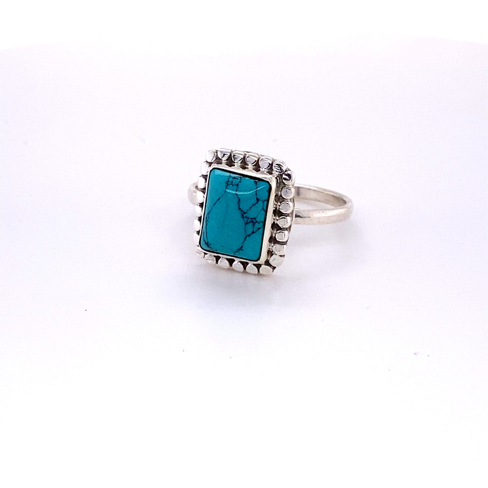
                  
                    A Super Silver Square Ring with Natural Gemstones.
                  
                