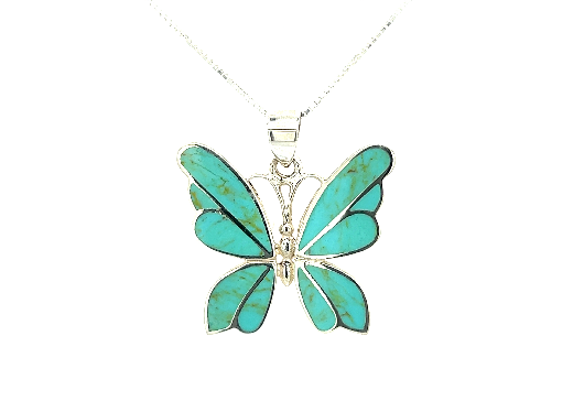 
                  
                    A Medium Butterfly Pendant from Super Silver on a silver chain.
                  
                