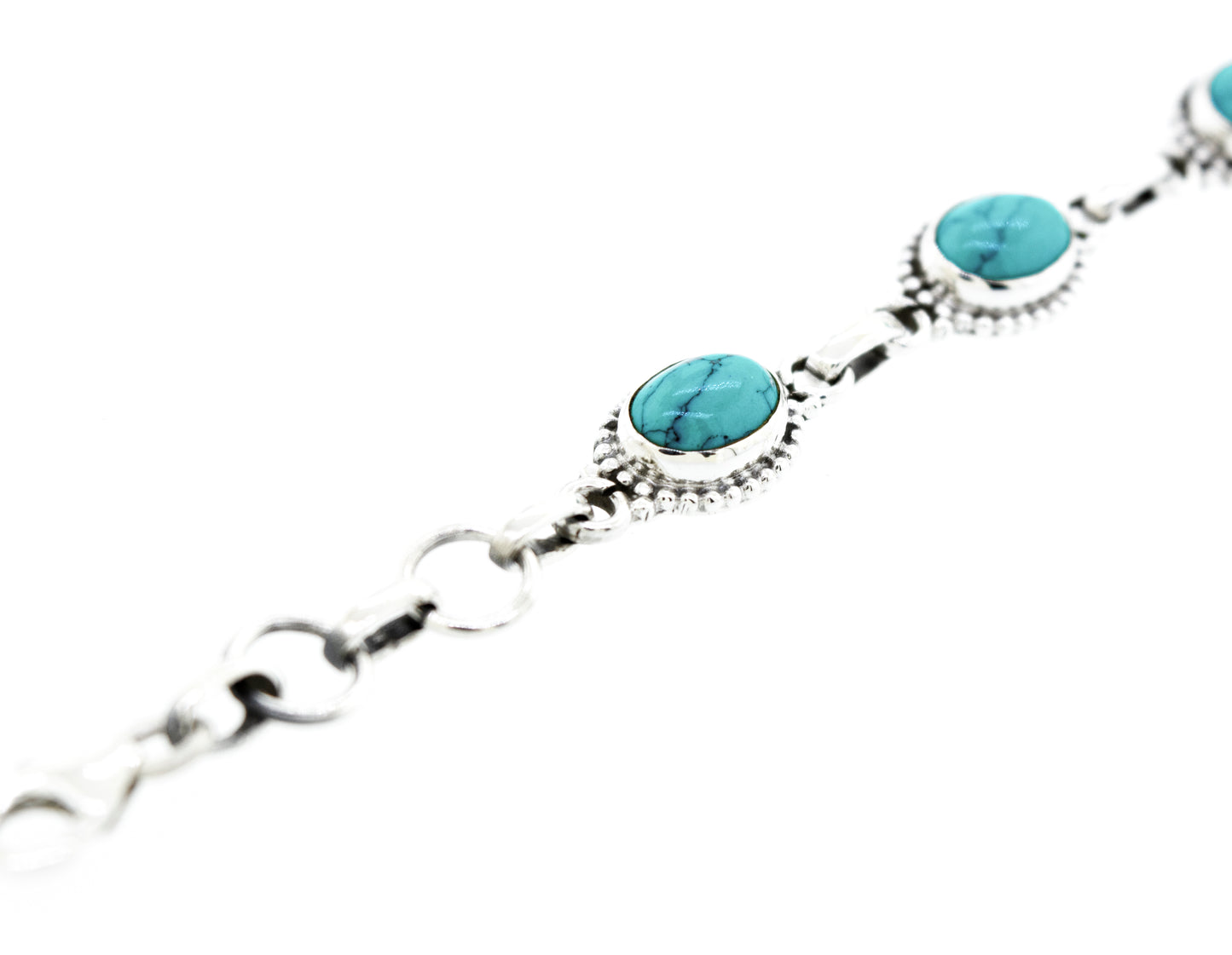 
                  
                    Oval Shape Turquoise Bracelet With Ball Border
                  
                