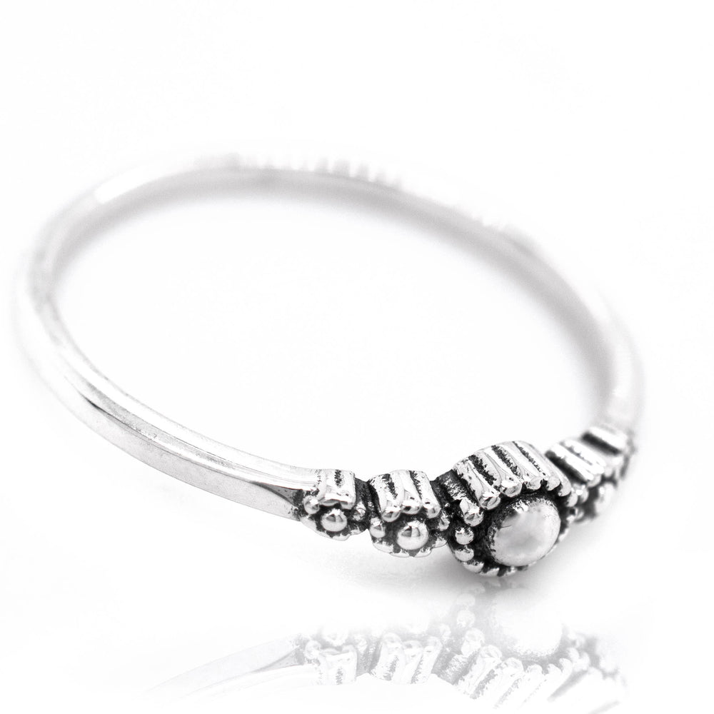 
                  
                    A Super Silver Tiny Beaded Princess ring with .925 Sterling Silver.
                  
                