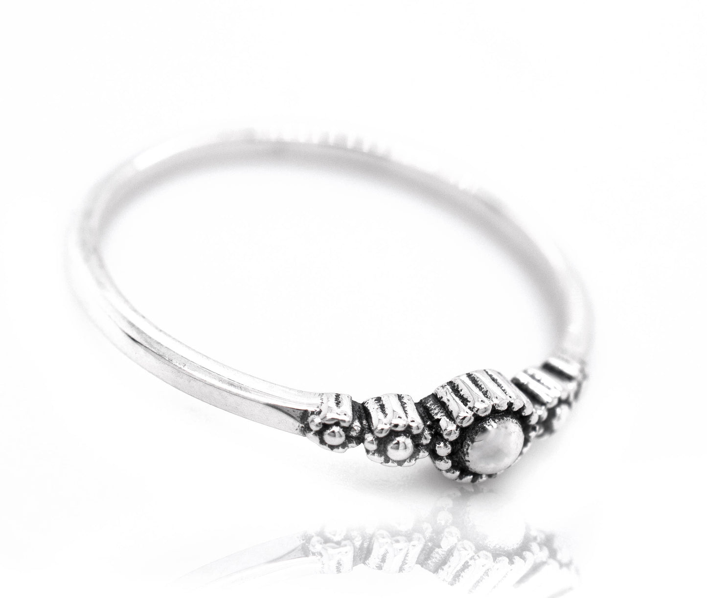 
                  
                    A Super Silver Tiny Beaded Princess ring with .925 Sterling Silver.
                  
                