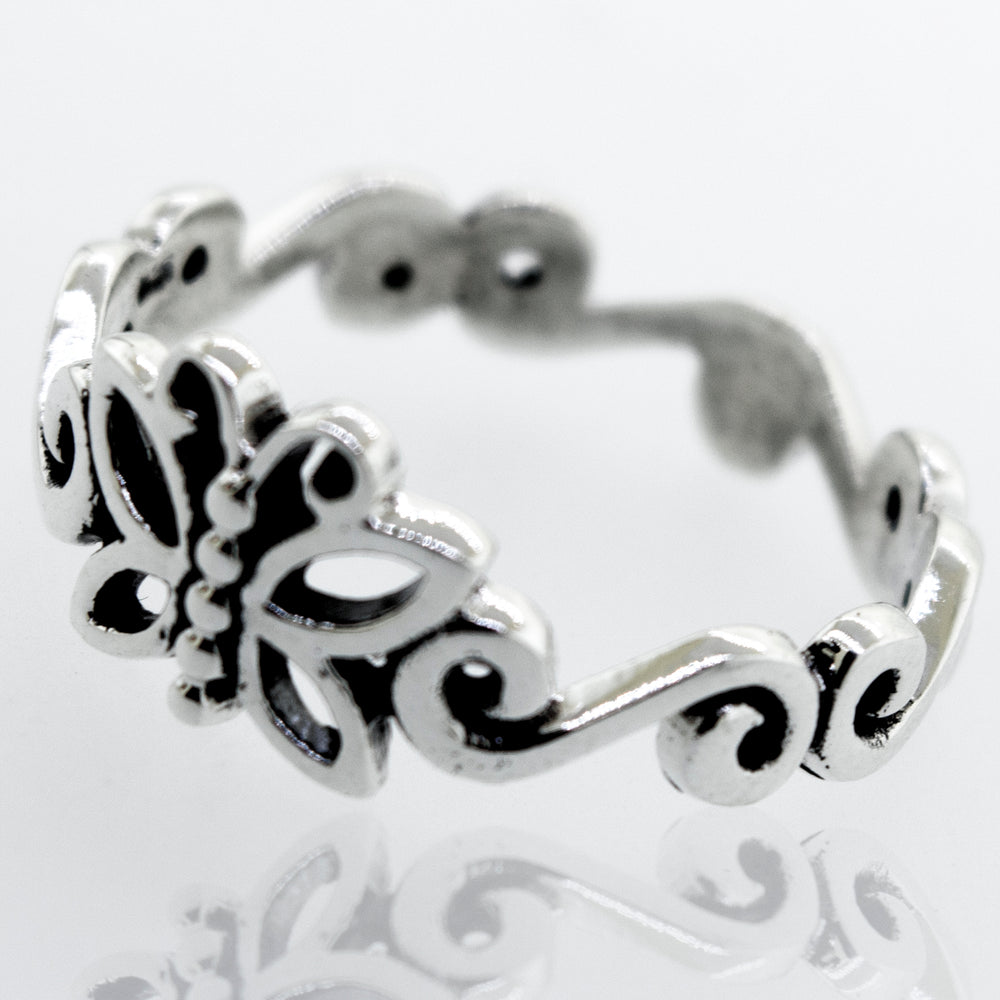
                  
                    A Beautiful Butterfly Ring With Swirl Design Band with an intricate design.
                  
                