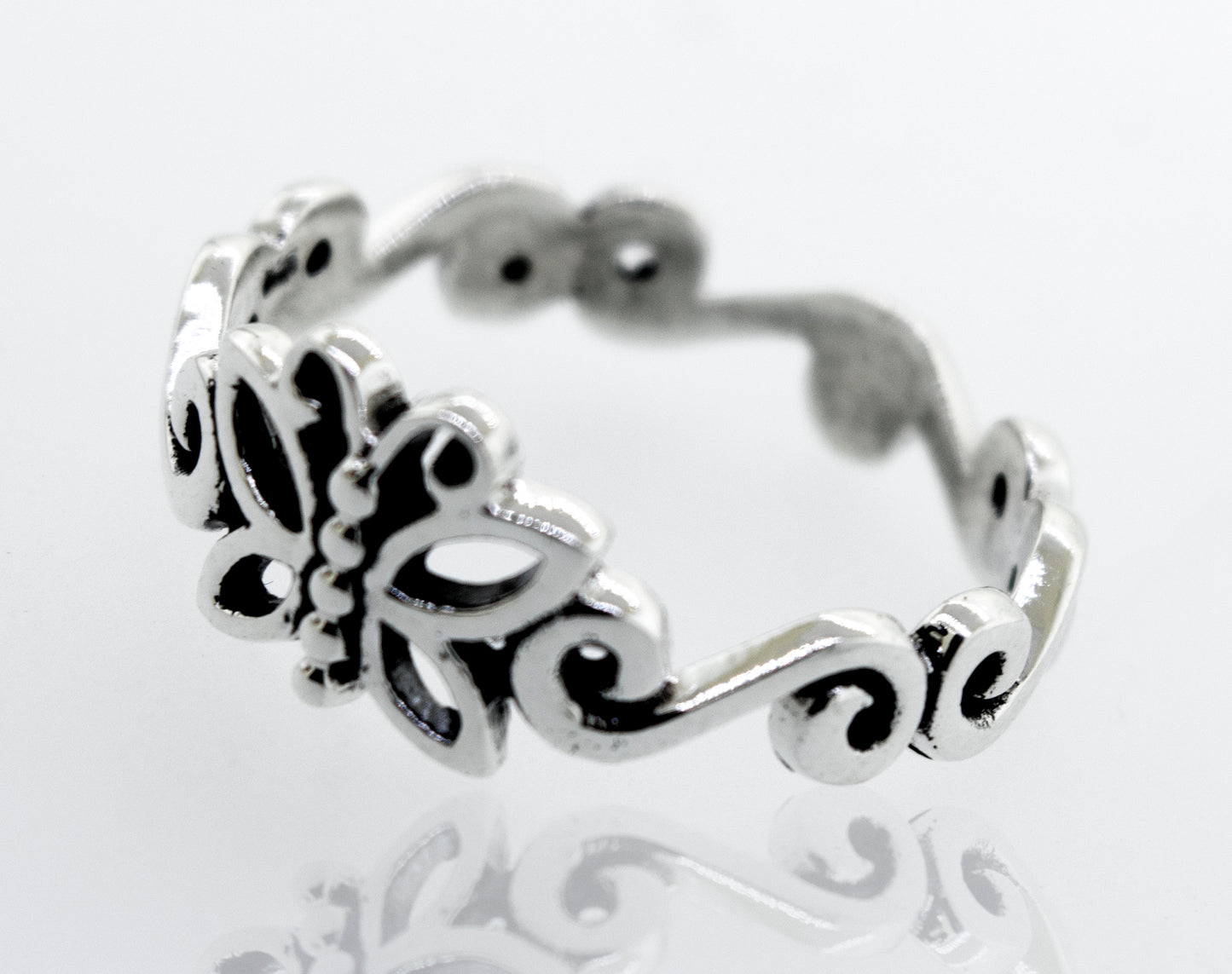 
                  
                    A Beautiful Butterfly Ring With Swirl Design Band with an intricate design.
                  
                