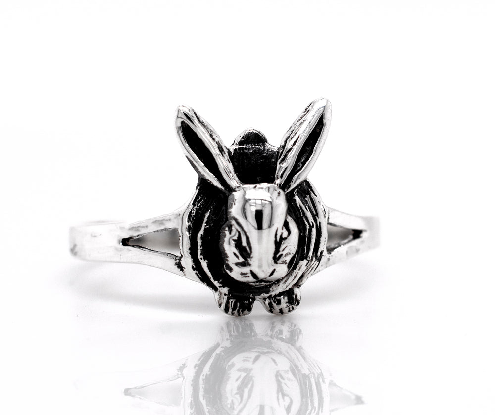 
                  
                    A Super Silver Rabbit Ring with a sterling silver rabbit shape design.
                  
                
