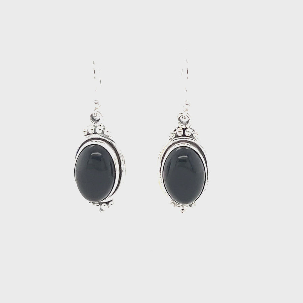 
                  
                    Load and play video in Gallery viewer, Natural Gemstone Earrings with a Raised Oval Setting
                  
                