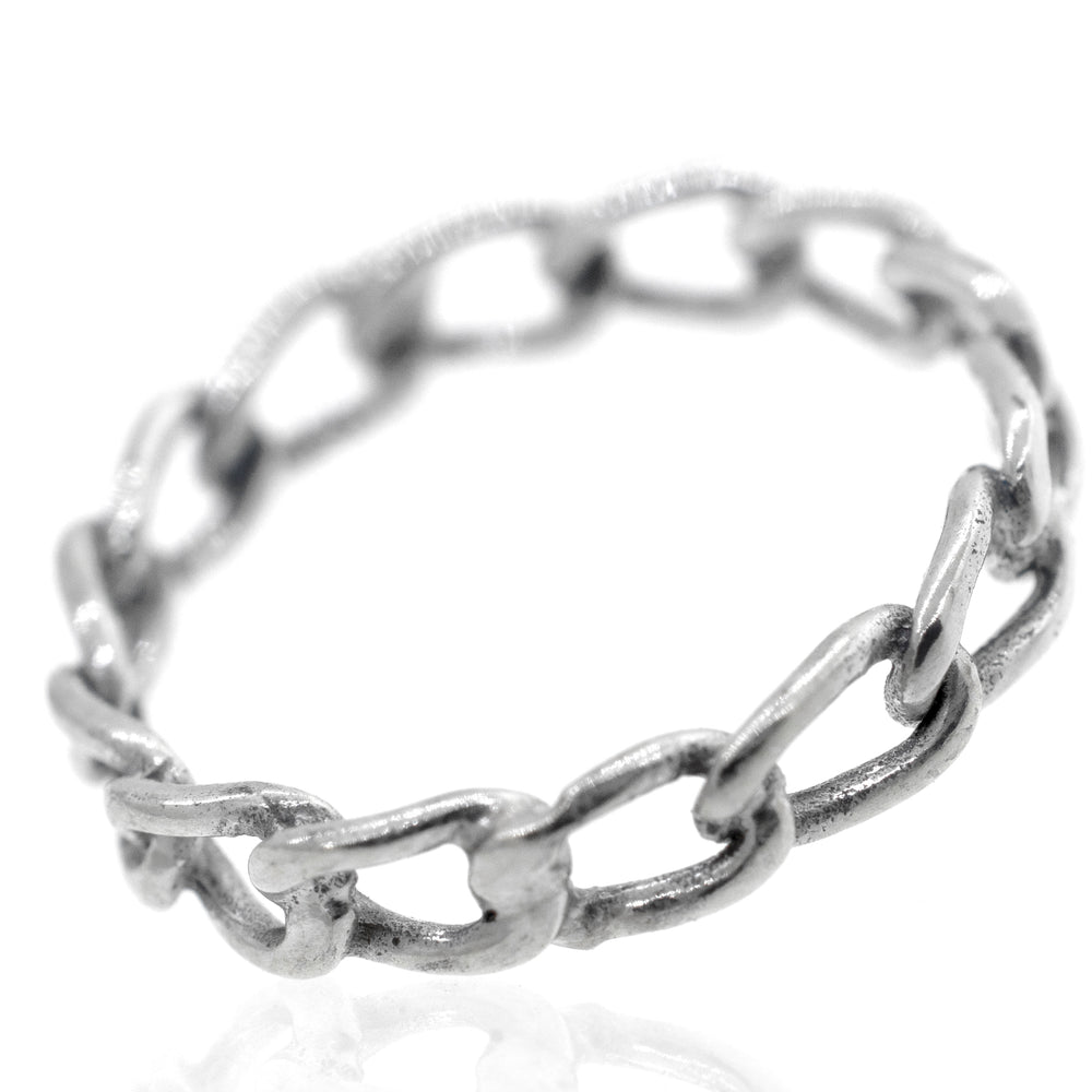 
                  
                    An image of a Super Silver Chain Link Wire Ring.
                  
                