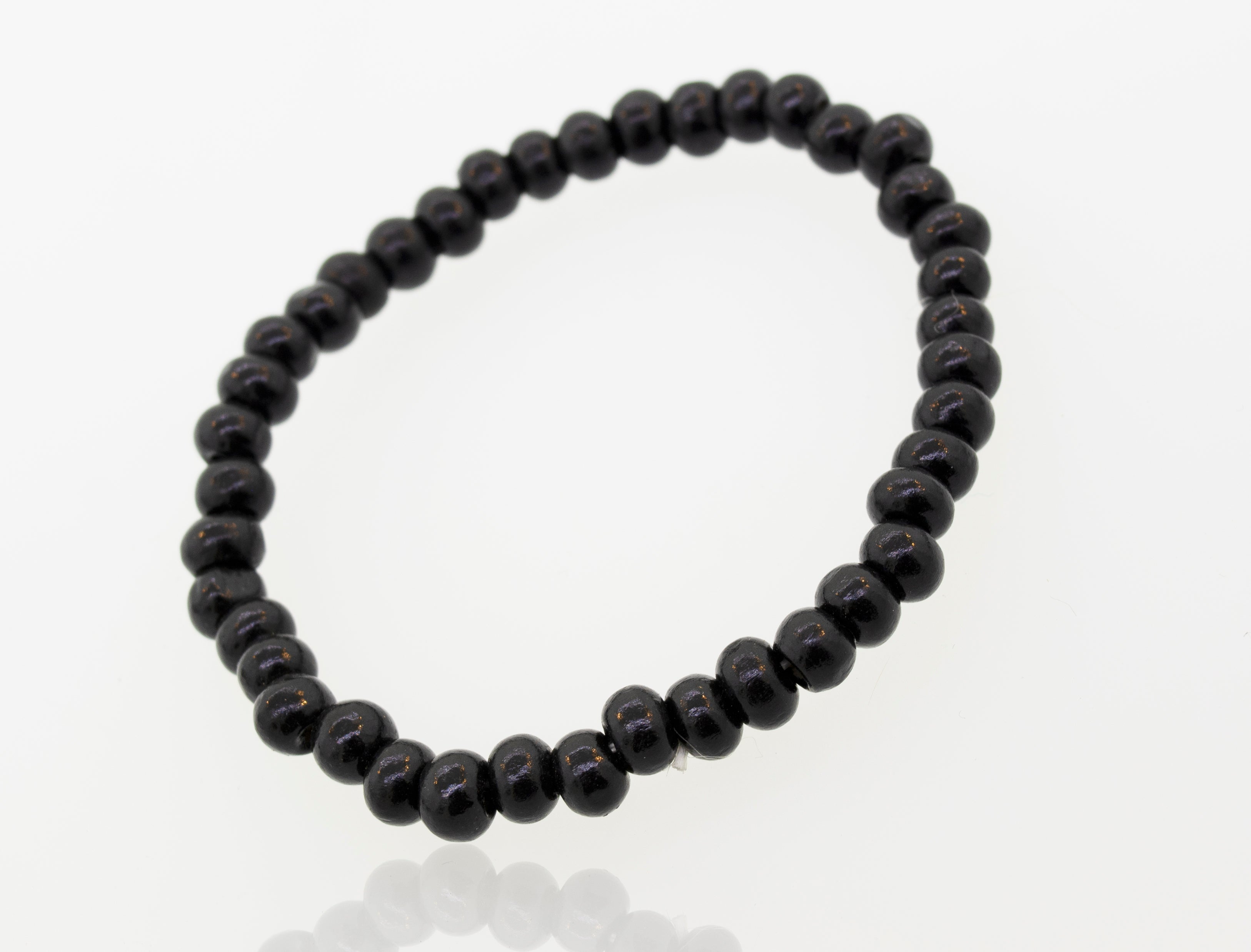 An adjustable Super Silver Multi Bracelet Set adorned with faux leather beads on a white surface.