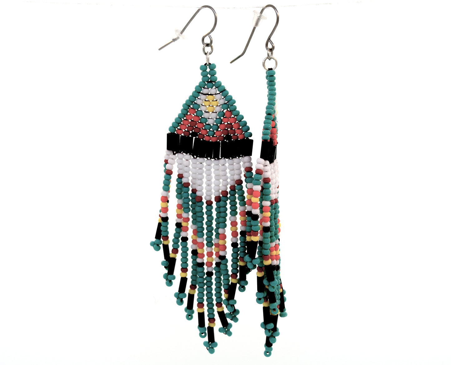 
                  
                    These Super Silver handmade multi-stone beaded dangle earrings feature colorful gemstone beads, delicately strung on a surgical steel wire setting.
                  
                