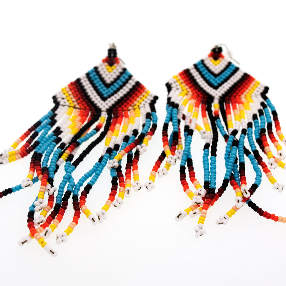 
                  
                    Super Silver's Handmade Southwest inspired Earrings - colorful beaded earrings on a white background.
                  
                
