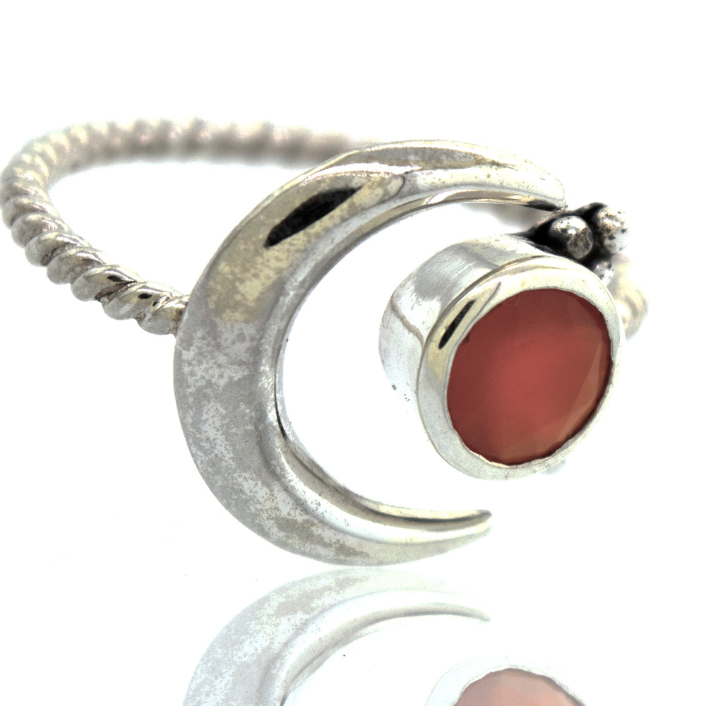 
                  
                    A Super Silver sterling silver ring with an adjustable size, adorned with a Online Only Exclusive Adjustable Carnelian stone.
                  
                