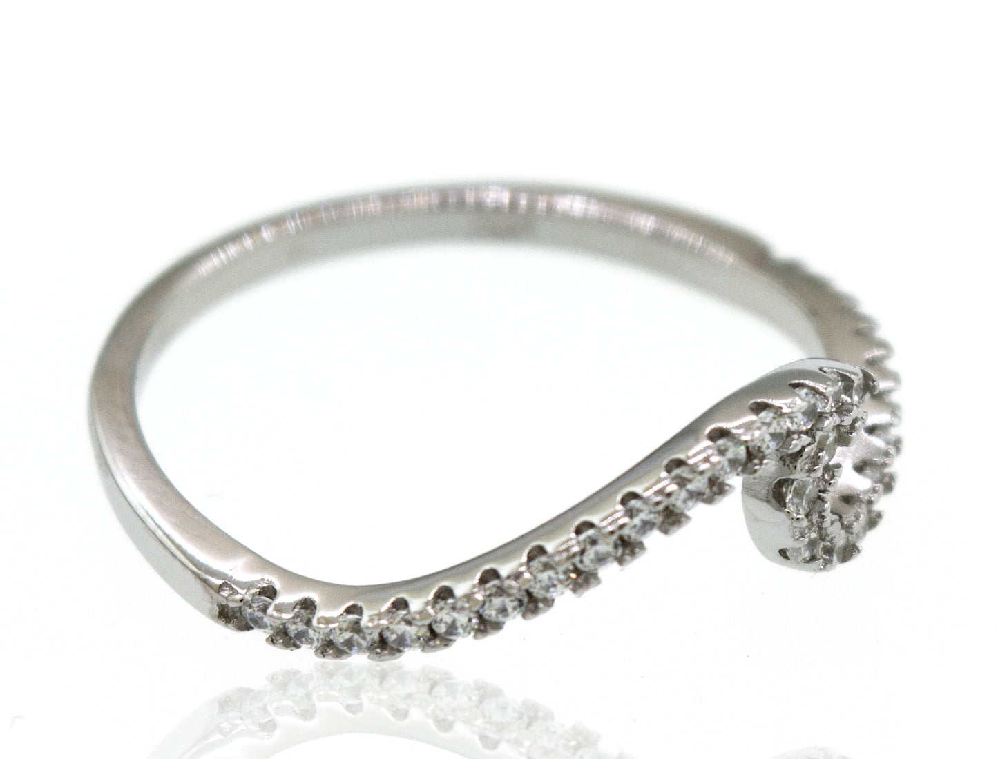 
                  
                    A Pave Wave ring with cubic zirconia diamonds on it.
                  
                