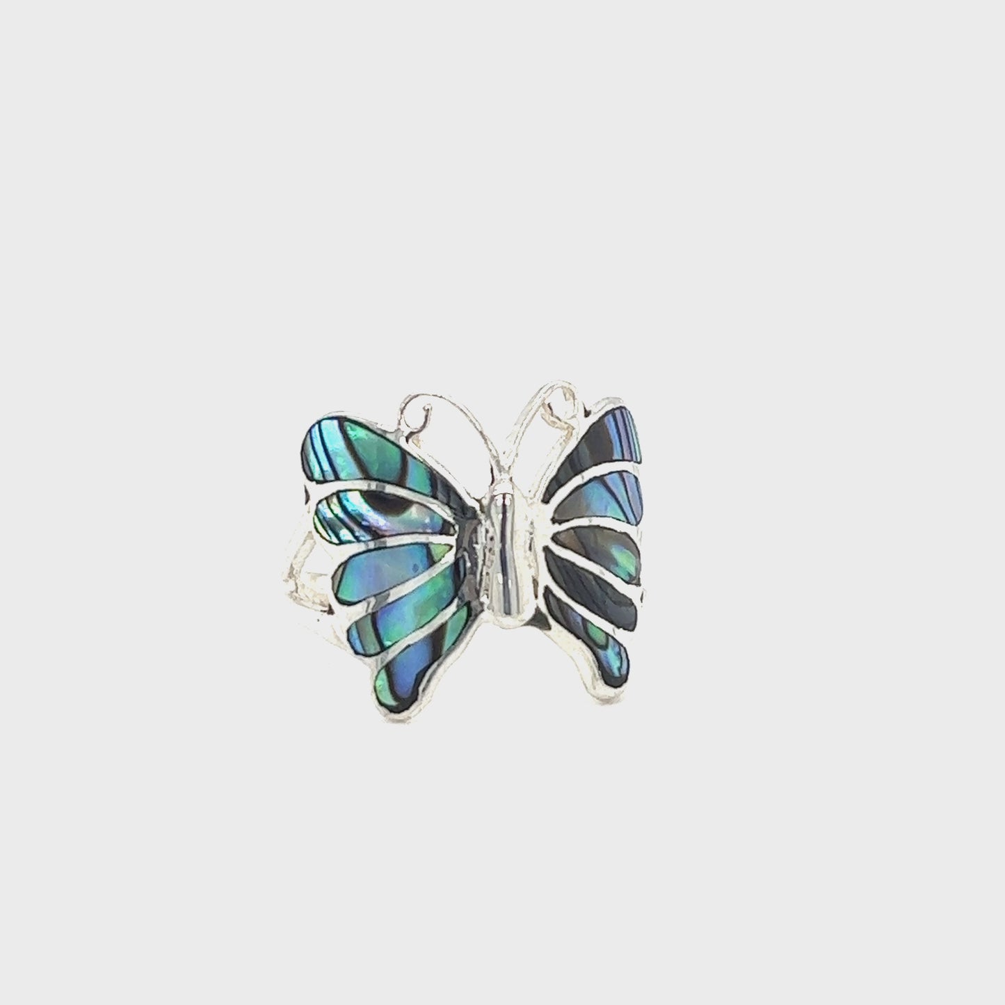 
                  
                    Load and play video in Gallery viewer, Elegant Butterfly Inlay Ring with Swirly Antennae
                  
                