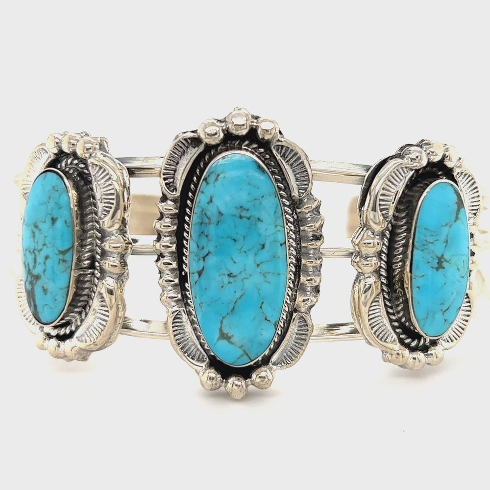 Stunning newest Silver Turquoise Cuff Bracelet