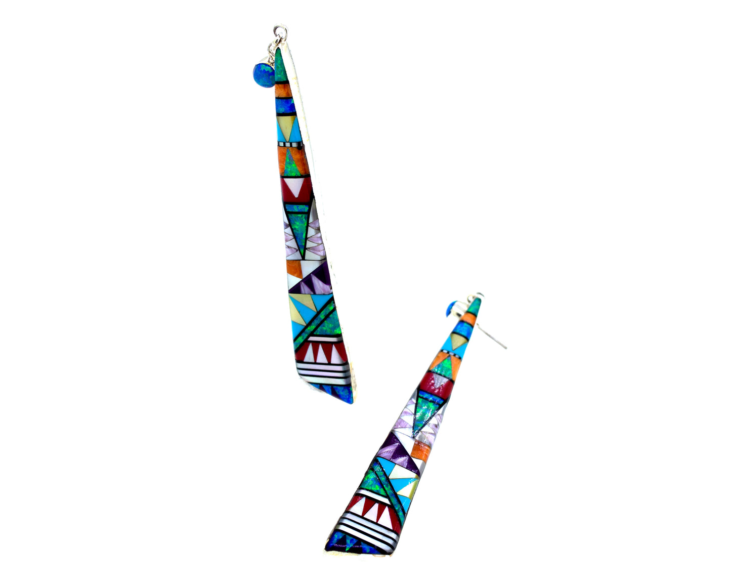 
                  
                    Super Silver's Handcrafted Elongated Triangle Earrings, with colorful geometric designs, are perfect for those seeking a tribal feel. These earrings are meticulously handmade using high-quality materials.
                  
                