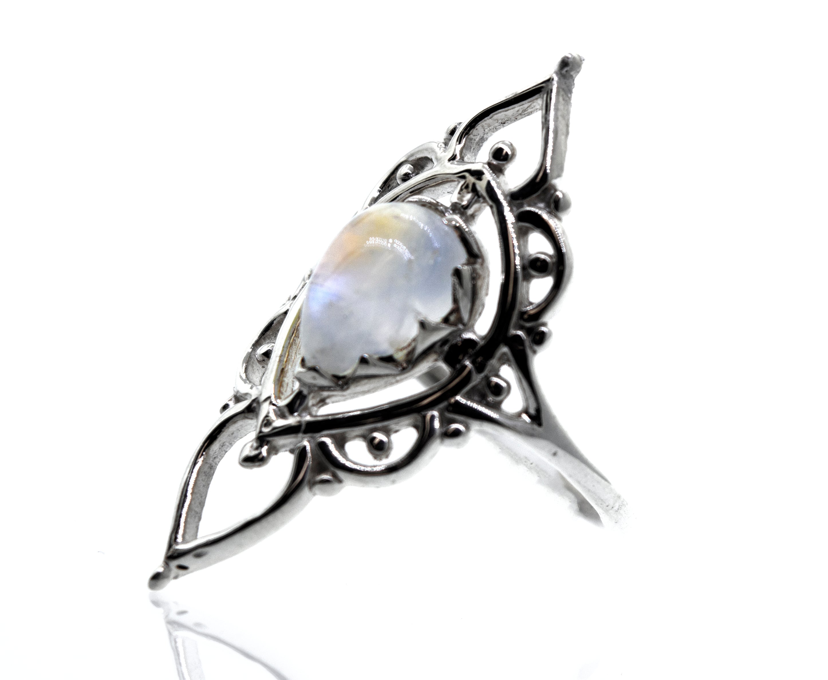 An Online Only Exclusive Designer Moonstone Ring crafted from Super Silver.