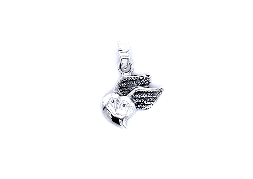 A Super Silver Flying Heart Pendant on a white background, symbolizing love and boundaries.
