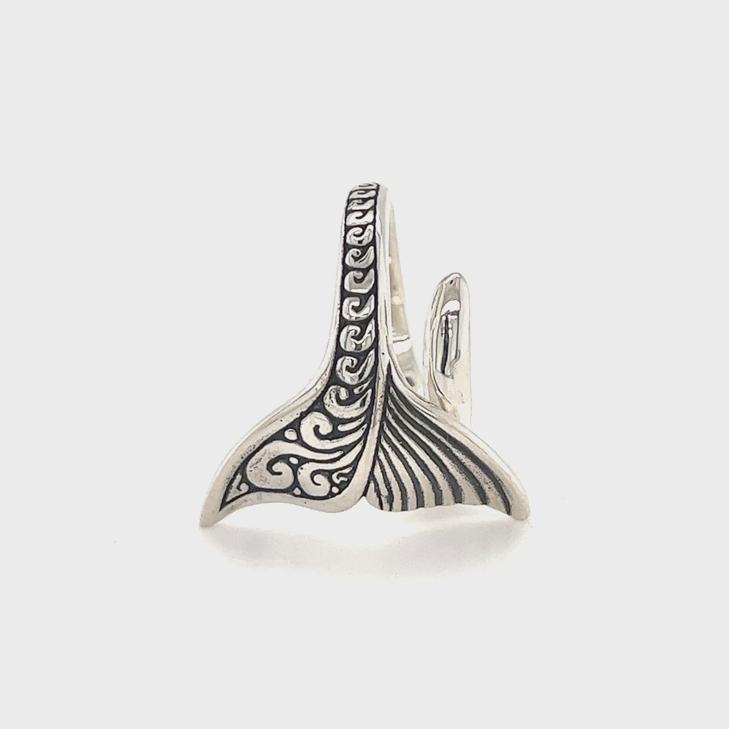 
                  
                    Load and play video in Gallery viewer, Half Filigree Whale Tail Ring
                  
                