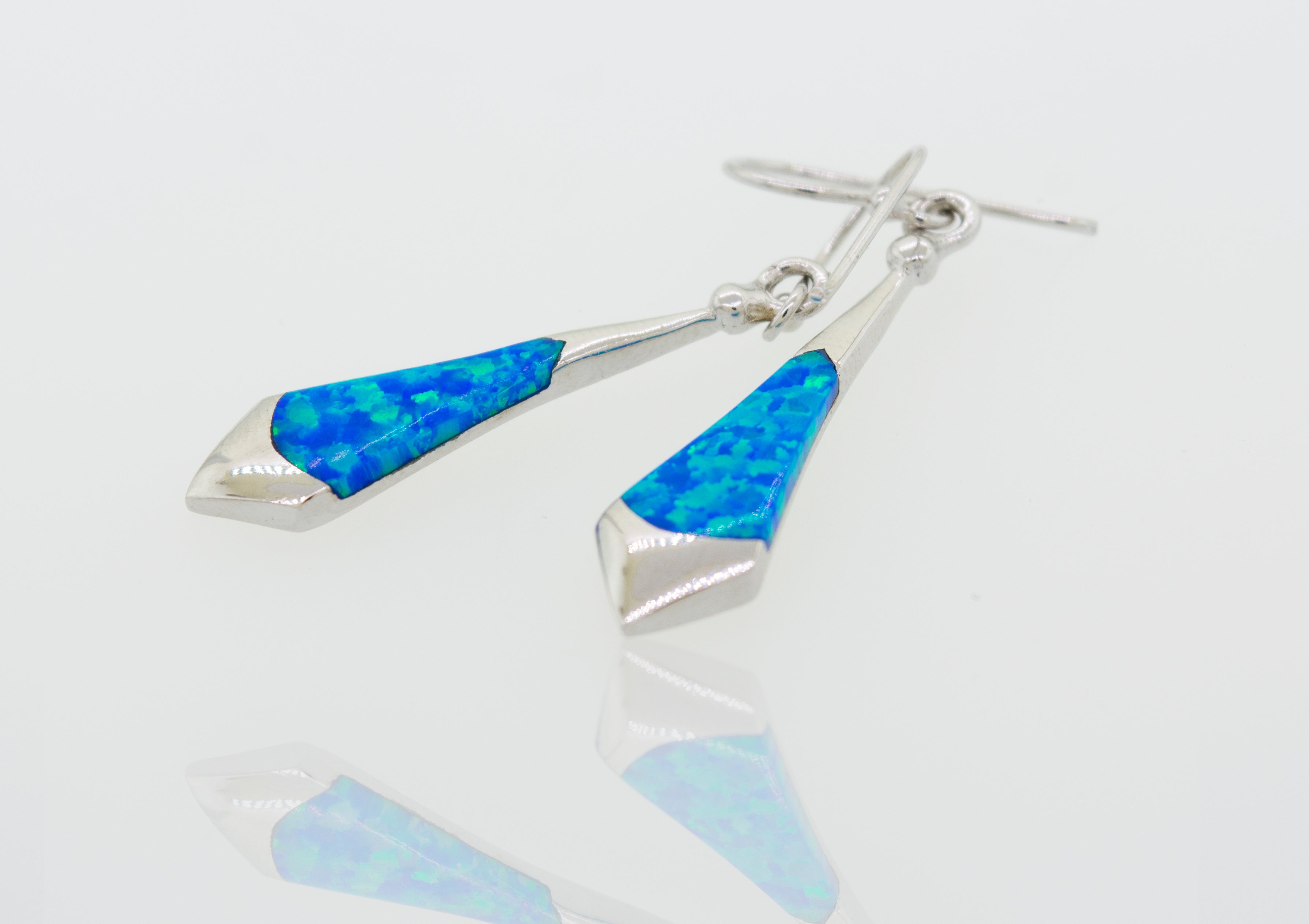 Sterling Silver Blue Opal Necklace & Earrings | Opal Jewellery/UK