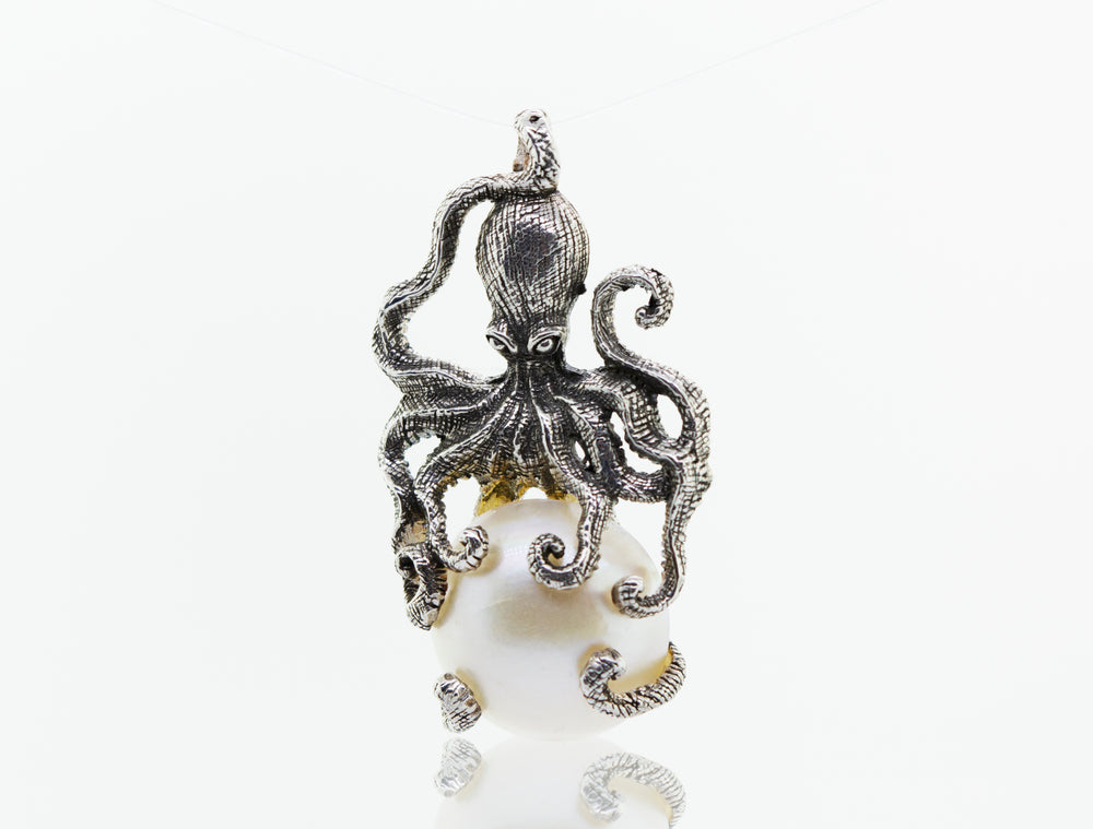 Octopus Pendant with Pearl