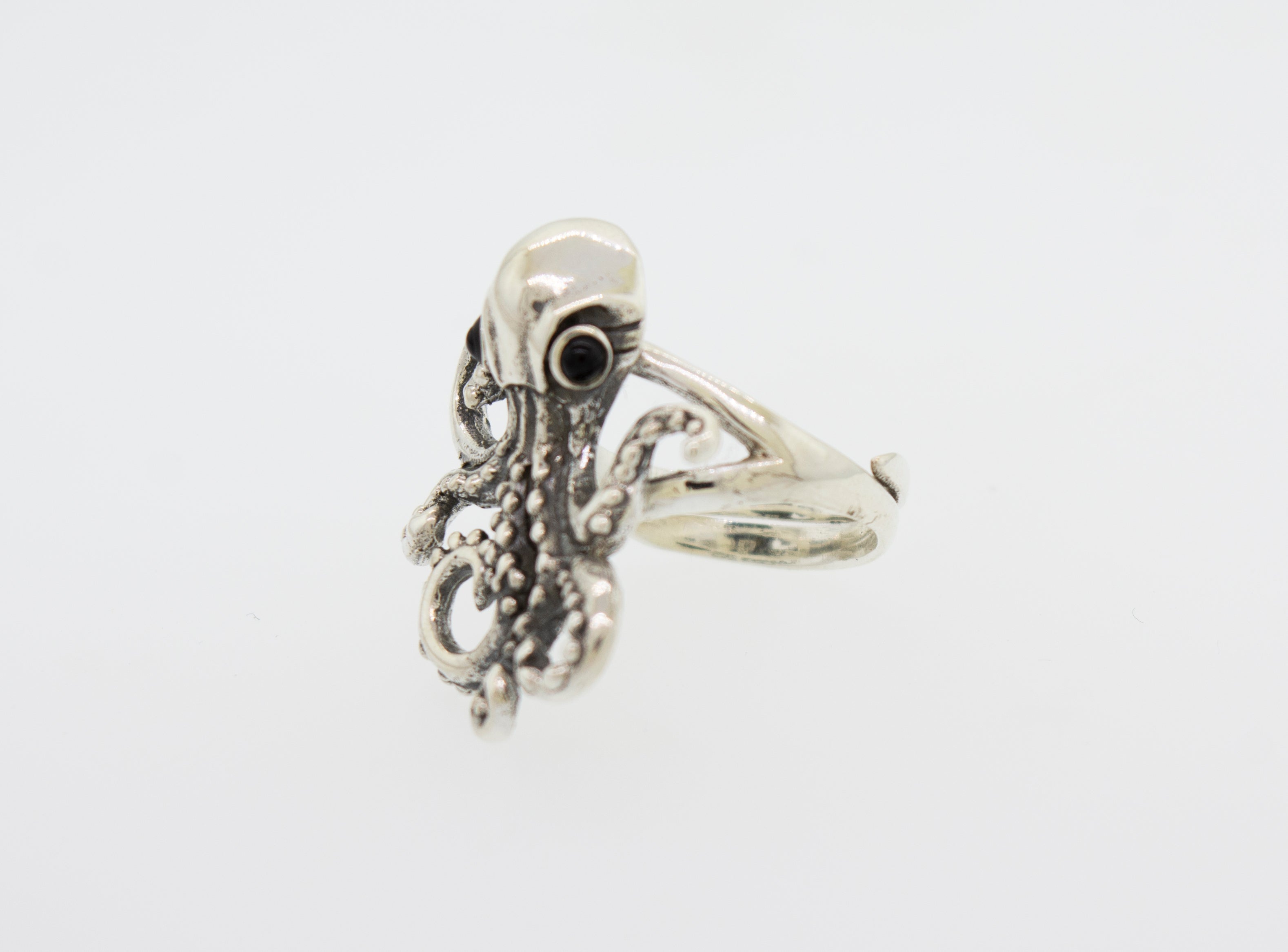 A designer Octopus Adjustable Ring.