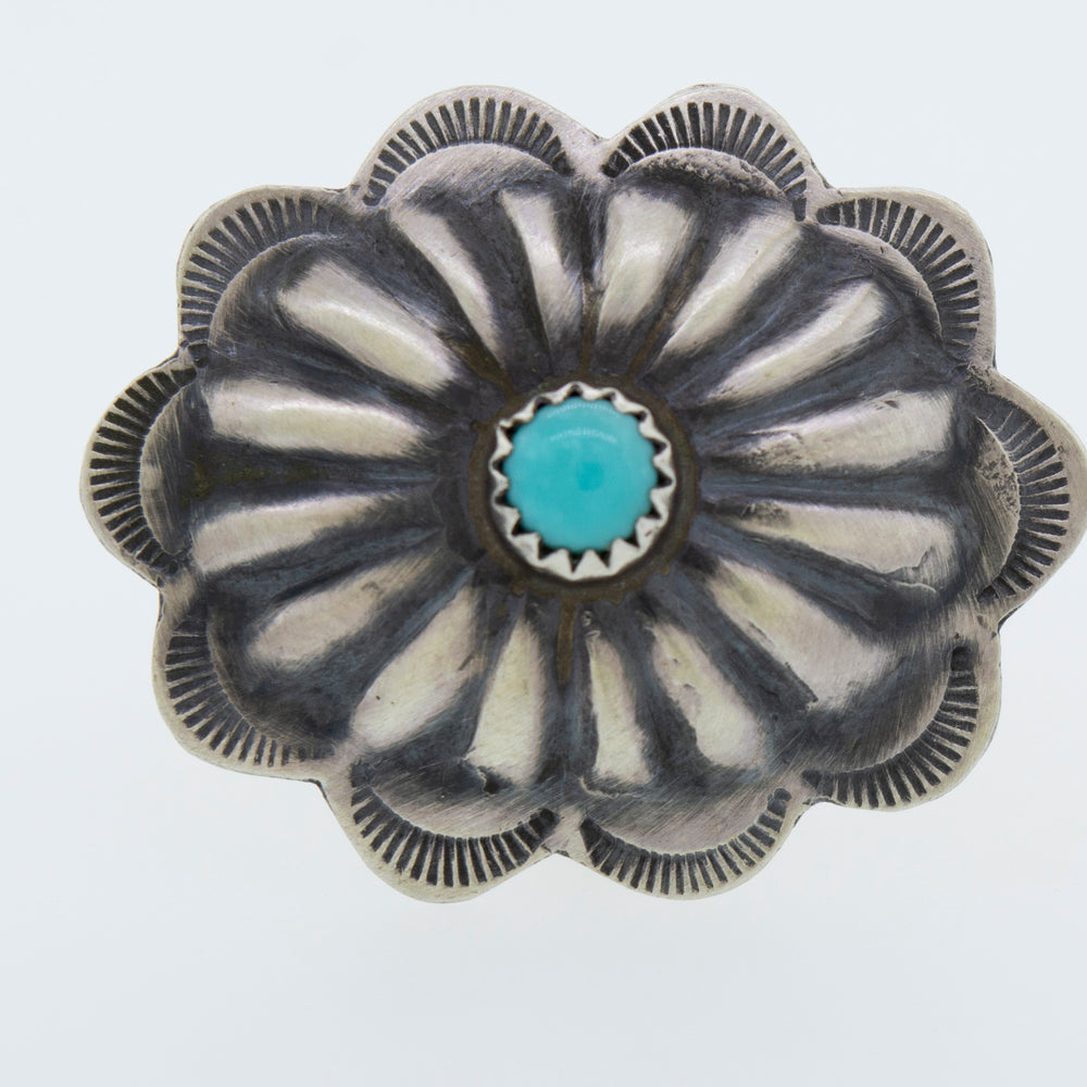 
                  
                    A cultural and native inspired Native American Turquoise Flower Ring.
                  
                