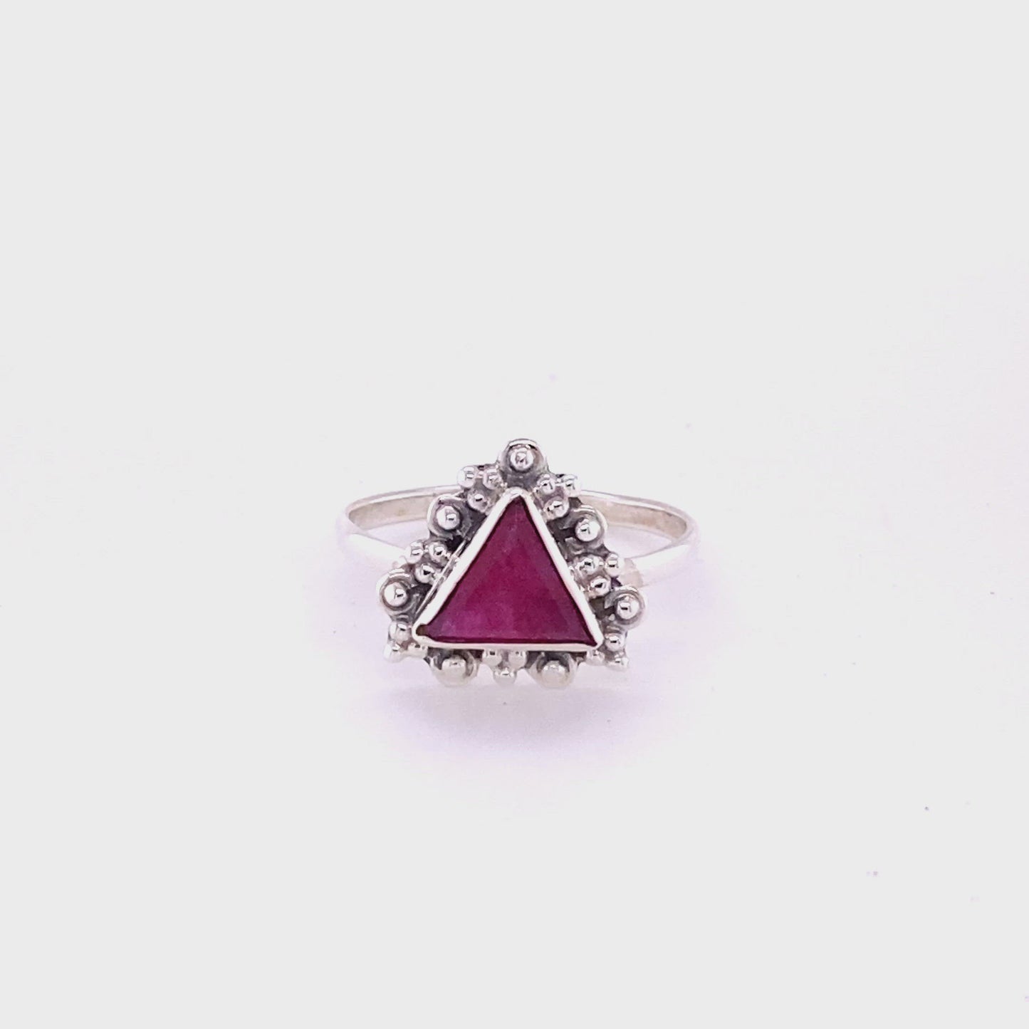 
                  
                    Load and play video in Gallery viewer, Delicate Gemstone Triangle Ring
                  
                