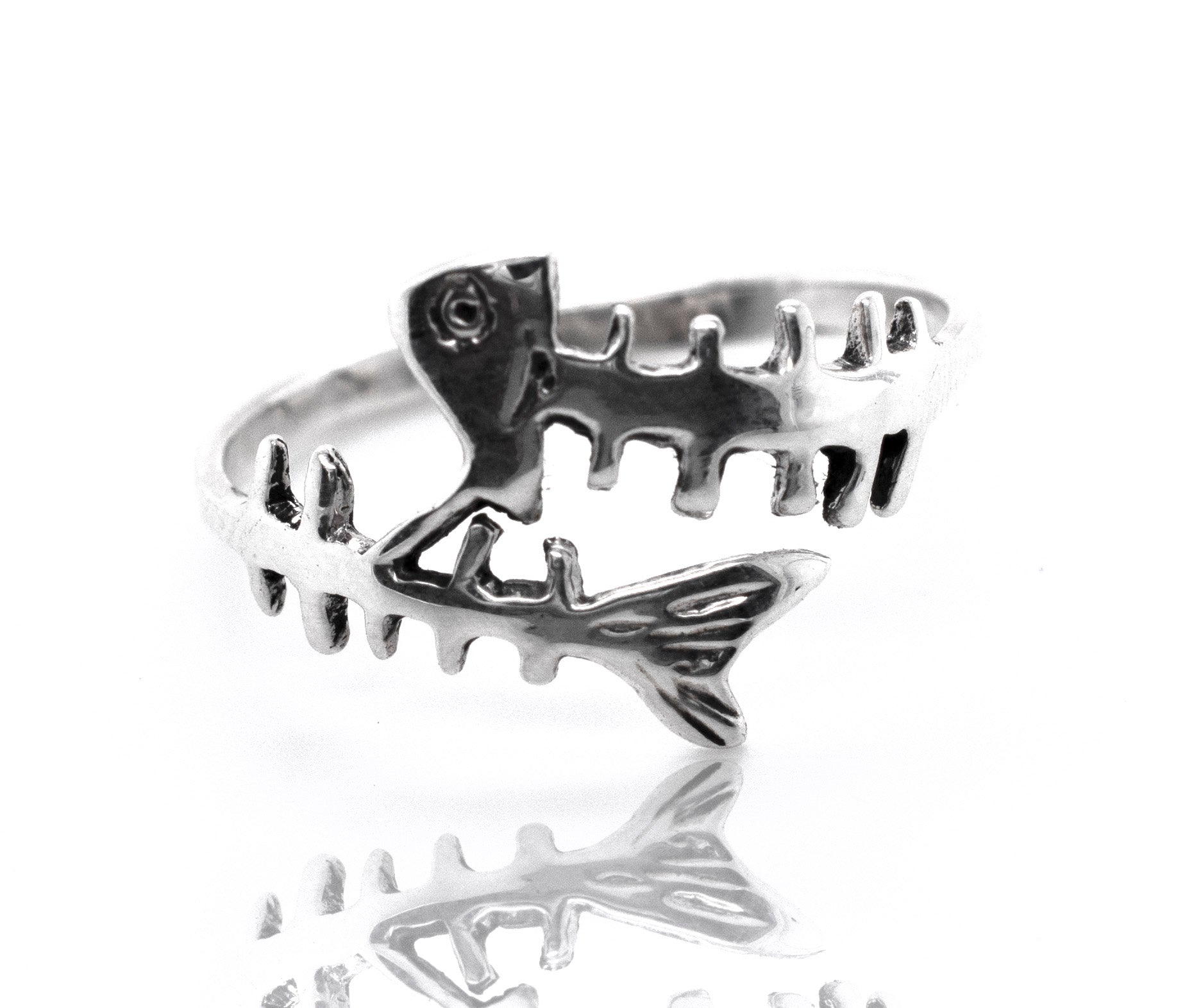 Fish Skeleton Ring – Super Silver