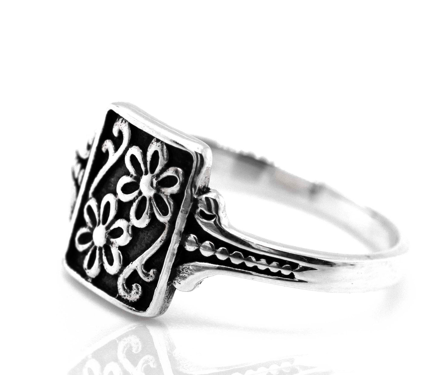 A Shield With Flower Pattern Ring.