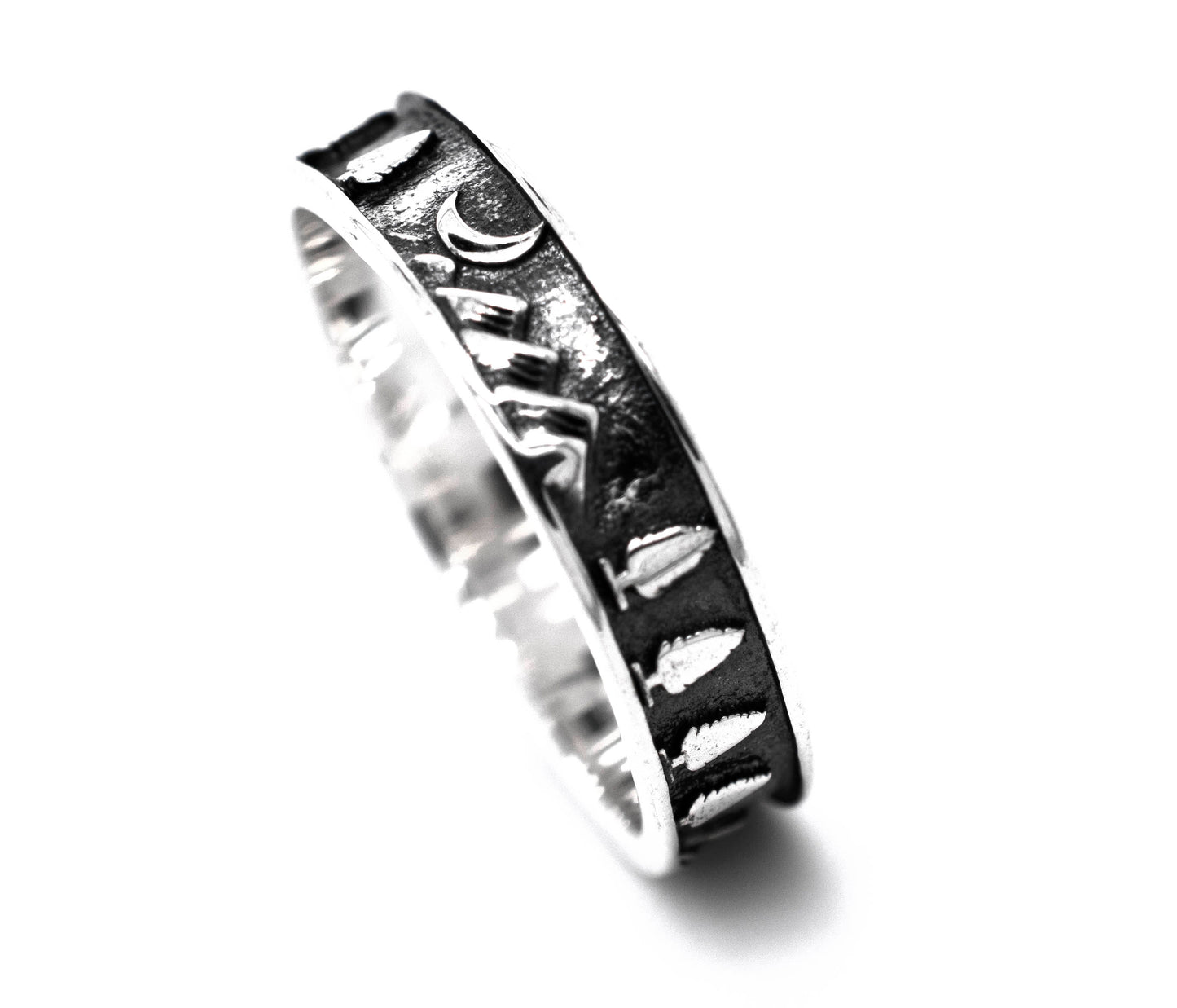 
                  
                    A Night Sky Forest Scene Band with a skull and crossbones design.
                  
                