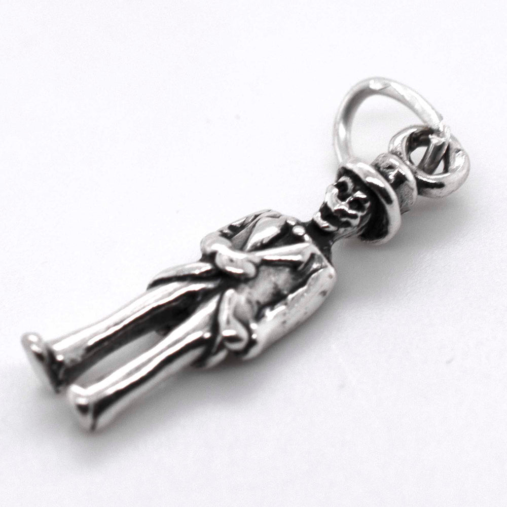 A Super Silver Skeleton Groom Charm, made of .925 Sterling Silver, perfect for the Halloween season.