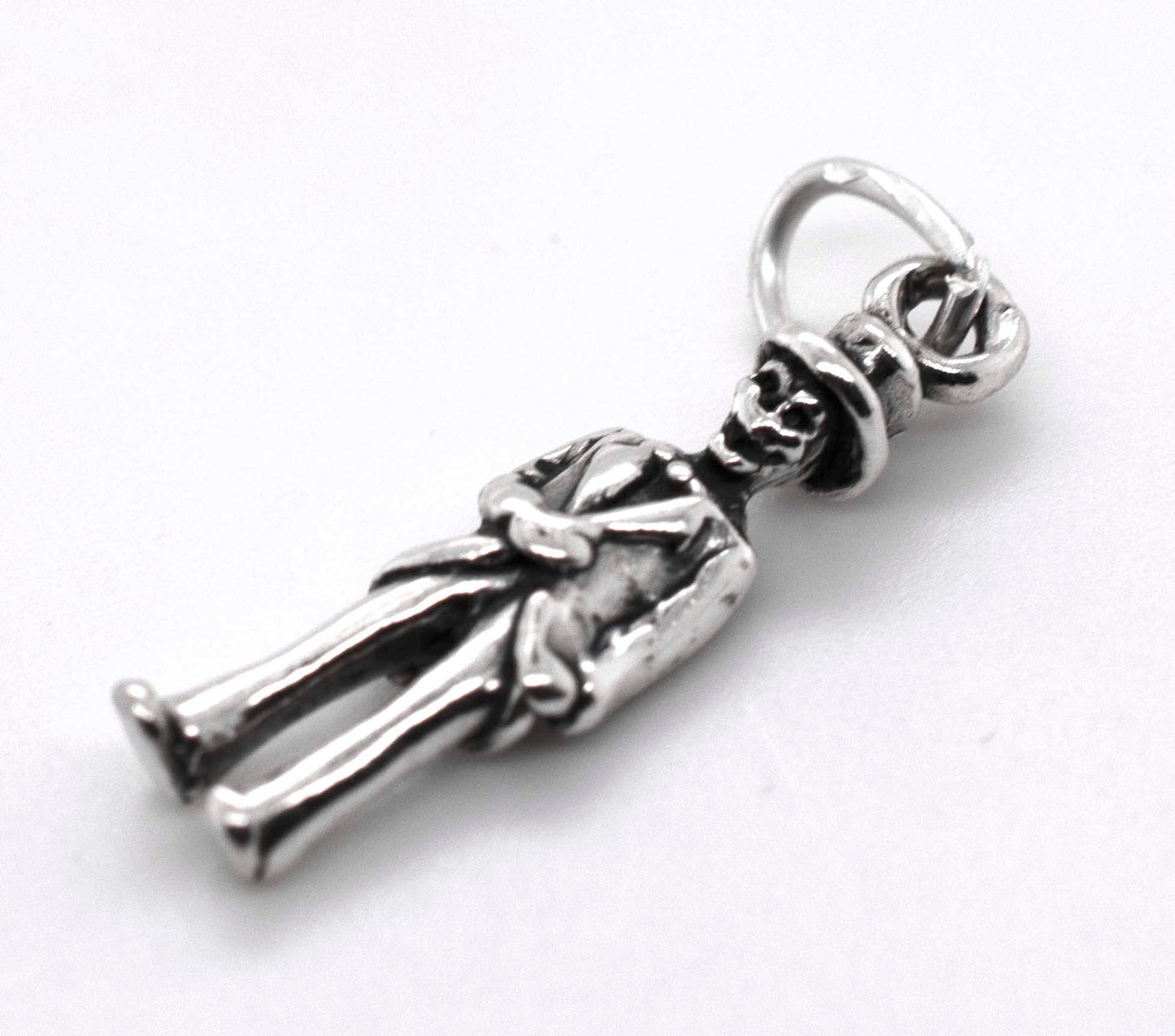 A Super Silver Skeleton Groom Charm, made of .925 Sterling Silver, perfect for the Halloween season.