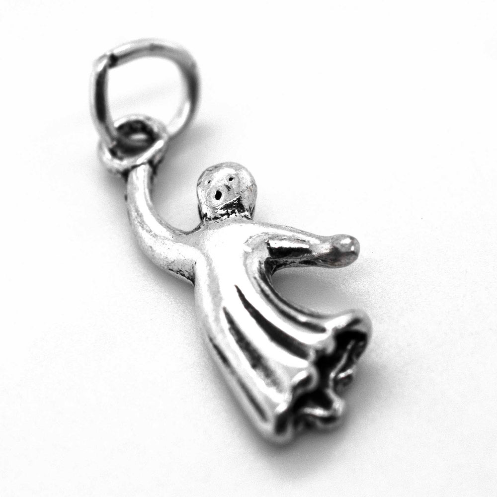 A Super Silver Ghost Charm, perfect for Halloween or adding to your silver collection.