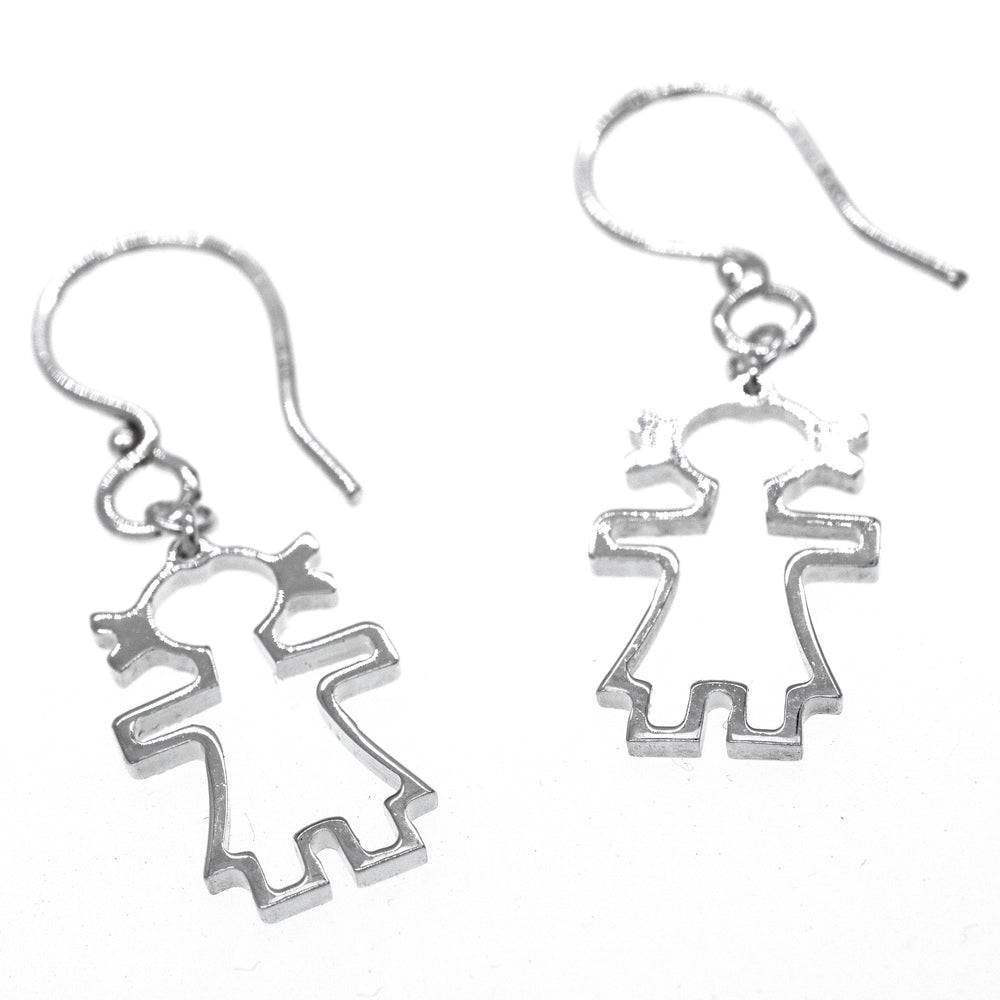 
                  
                    A pair of Super Silver Little Woman Shaped Earrings featuring a girl, symbolizing love and portraying the beauty of humanity.
                  
                