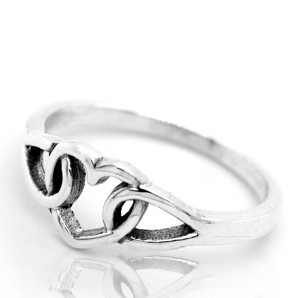 A Love Knot Heart Ring symbolizing love.