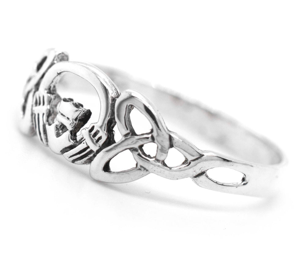 
                  
                    Claddagh Ring With Trinity Knot
                  
                