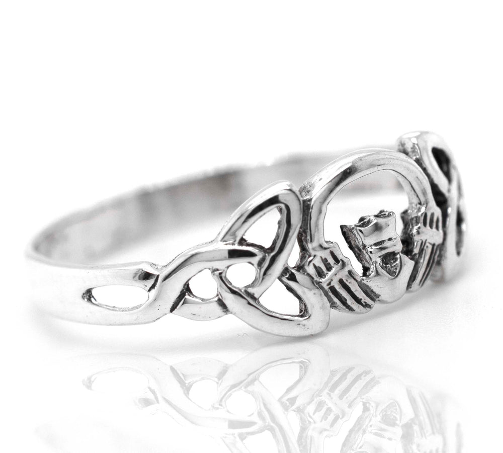 Claddagh Ring With Trinity Knot